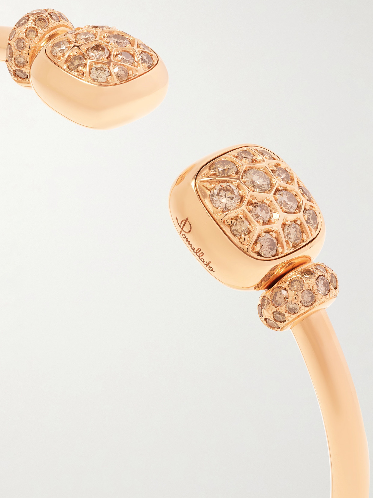 Pomellato Women's Nudo Petit 18k Rose Gold, 18k White Gold, Brown Diamond & White Topaz Cuff Bracelet In Gold
