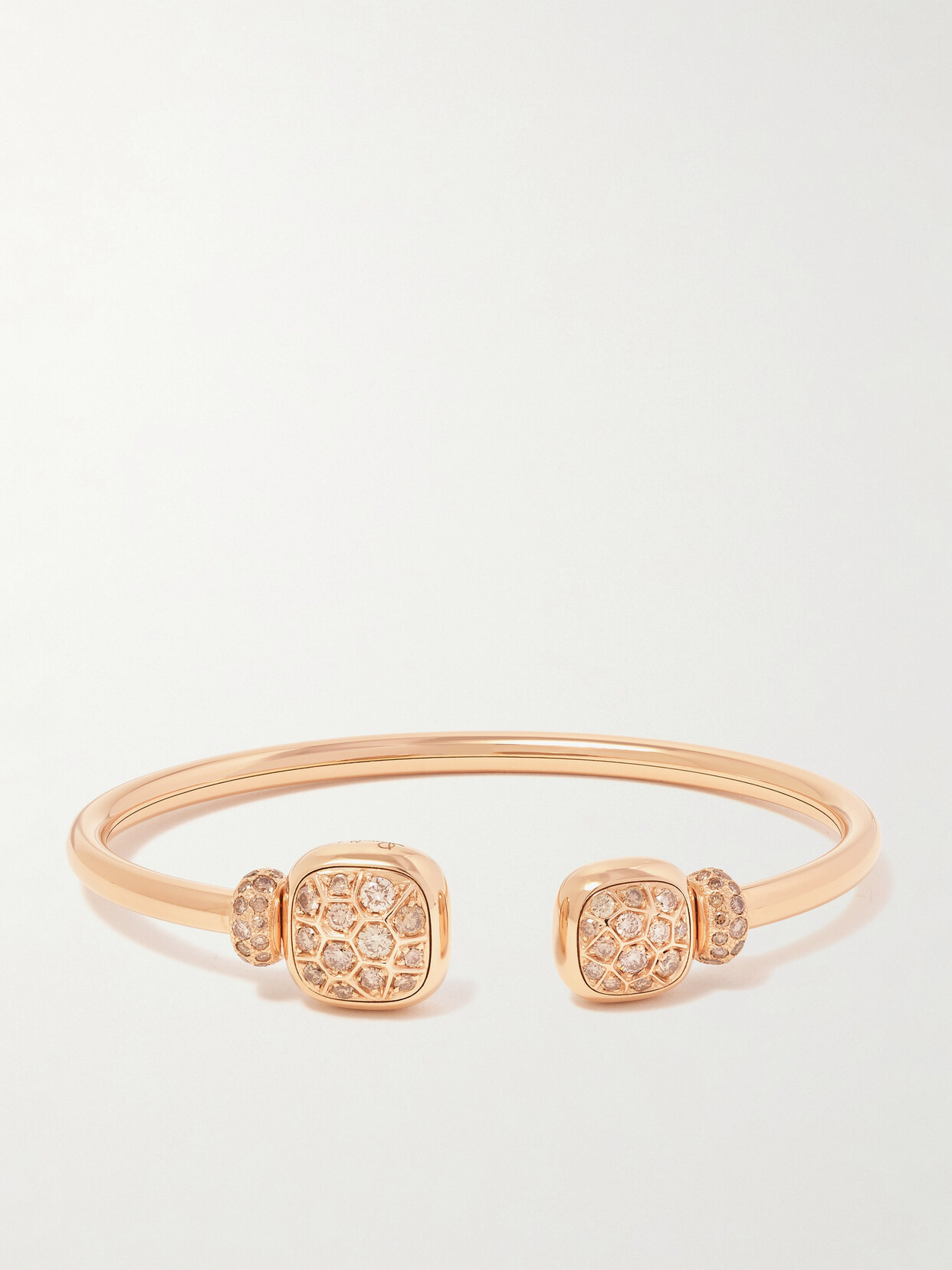 Pomellato Women's Nudo Petit 18k Rose Gold, 18k White Gold, Brown Diamond & White Topaz Cuff Bracelet In Gold