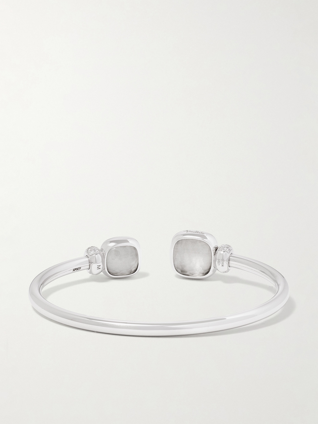 Pomellato Nudo Rhodium-plated 18-karat White Gold, Topaz And Diamond Cuff In Gold