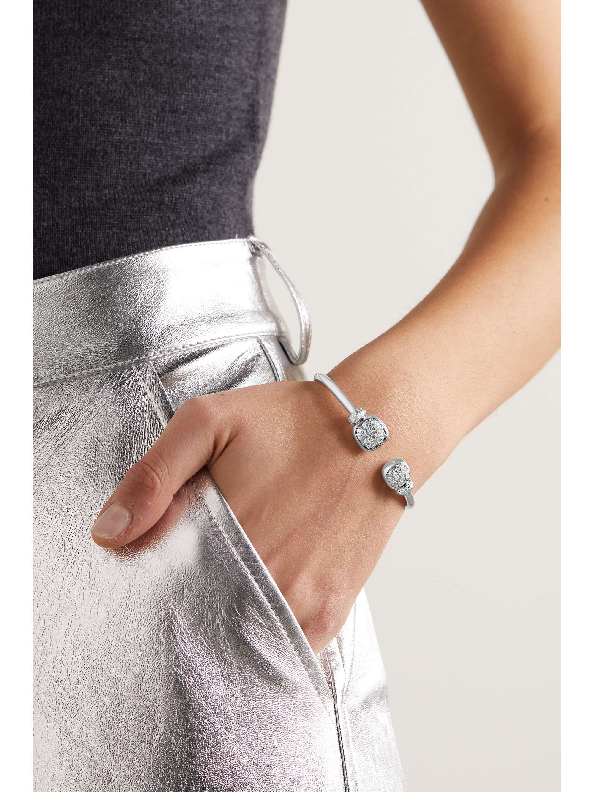 POMELLATO Nudo 18-karat rose gold, diamond and topaz cuff