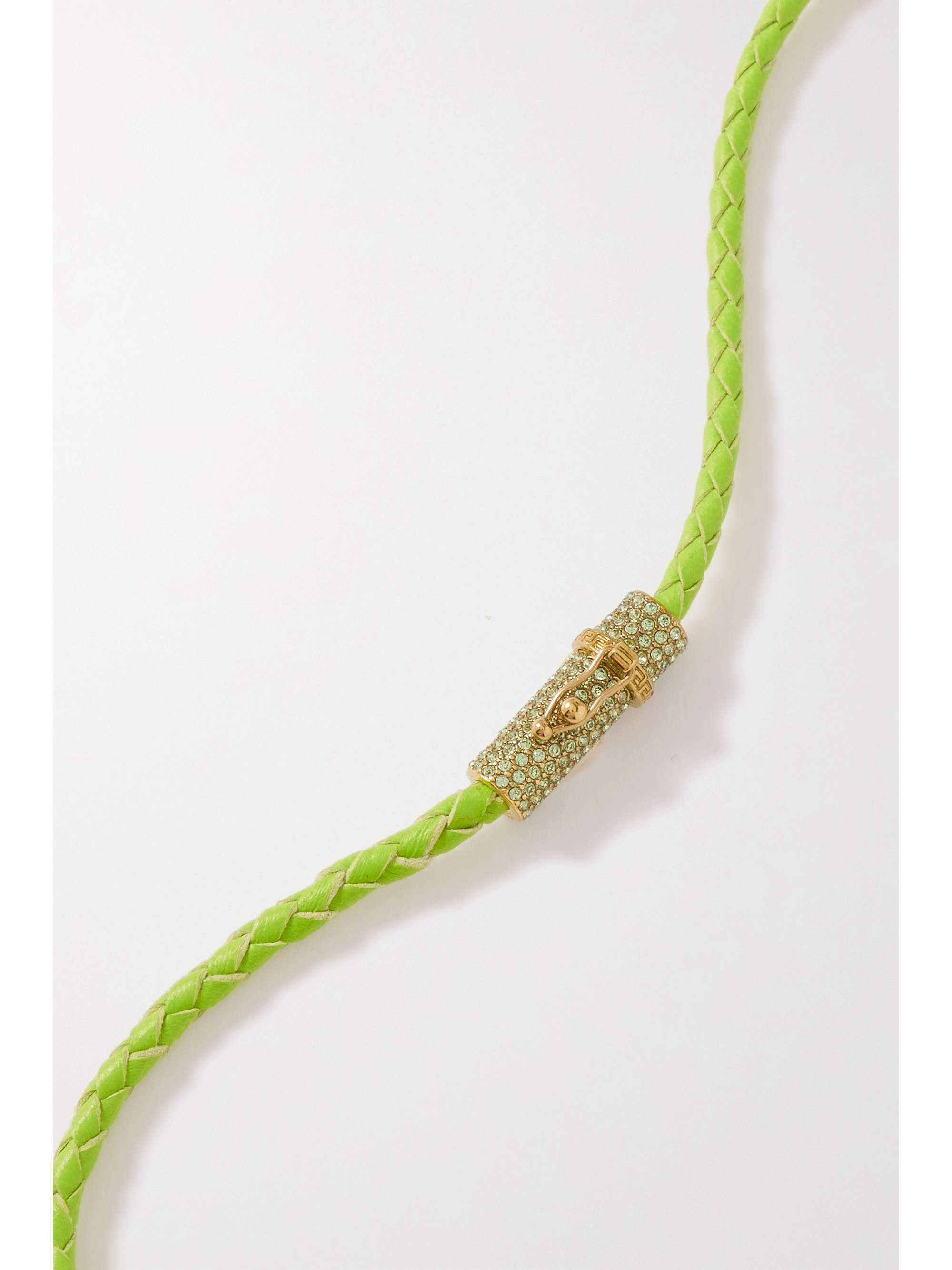 VERSACE Medusa braided leather and gold-tone necklace