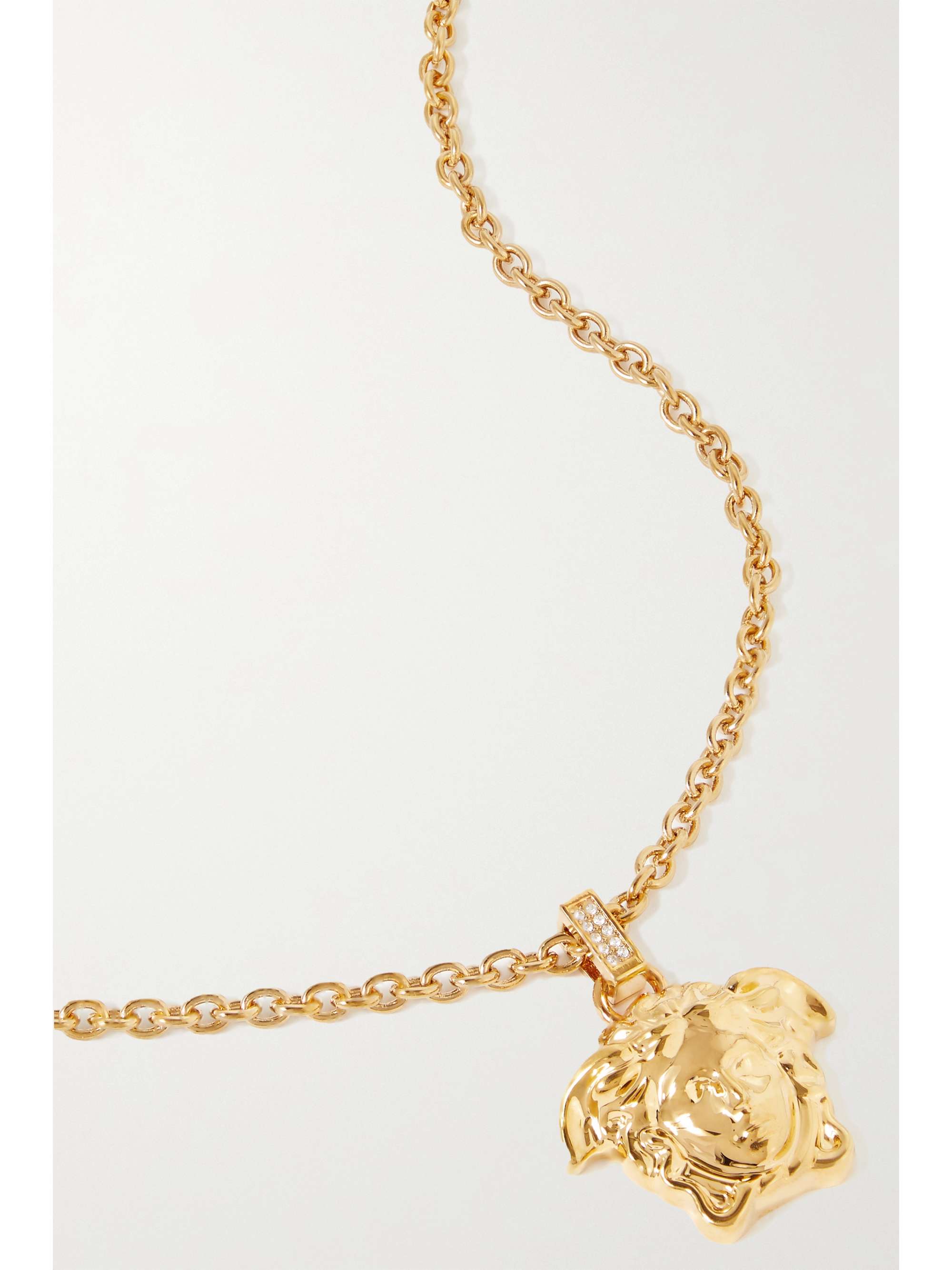 VERSACE Medusa gold-tone crystal necklace