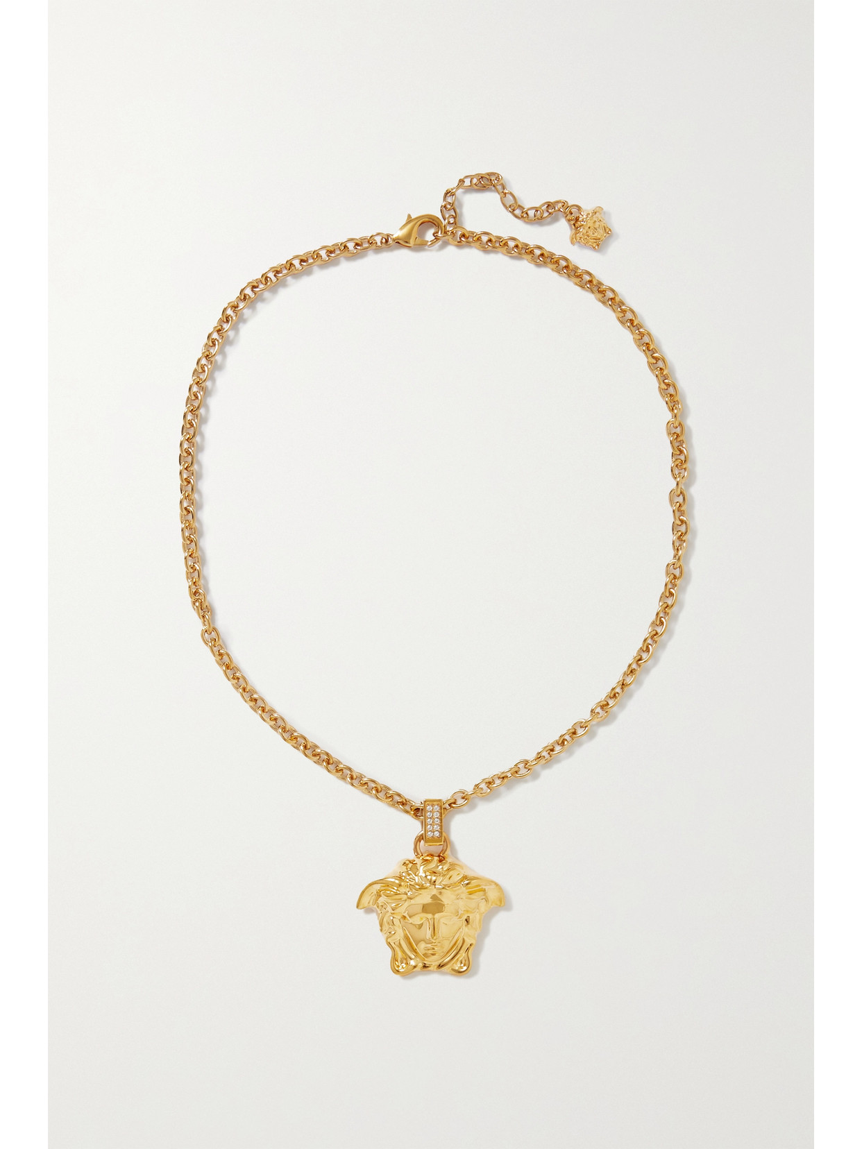 VERSACE MEDUSA GOLD-TONE CRYSTAL NECKLACE