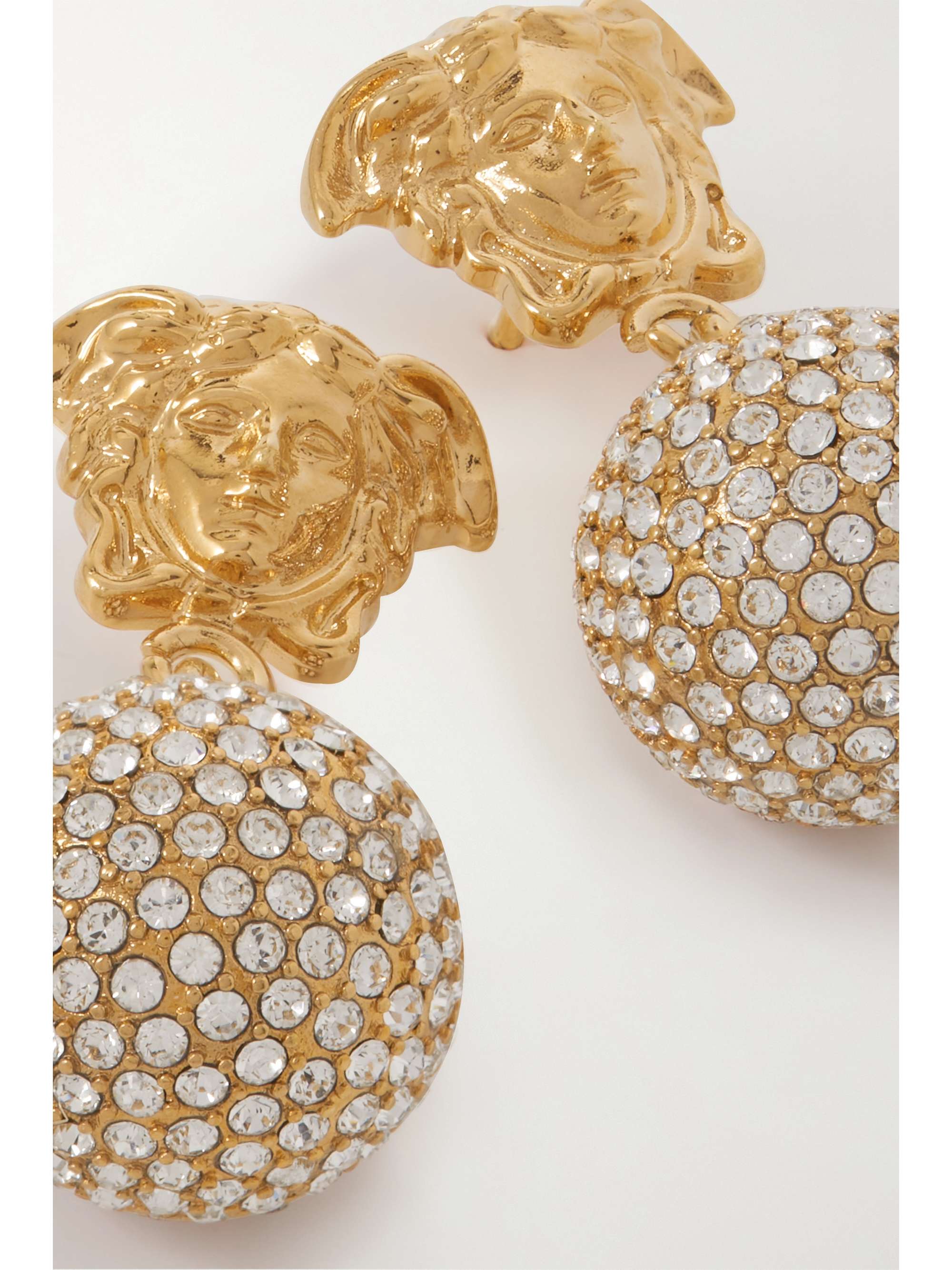 VERSACE Medusa gold-tone crystal earrings