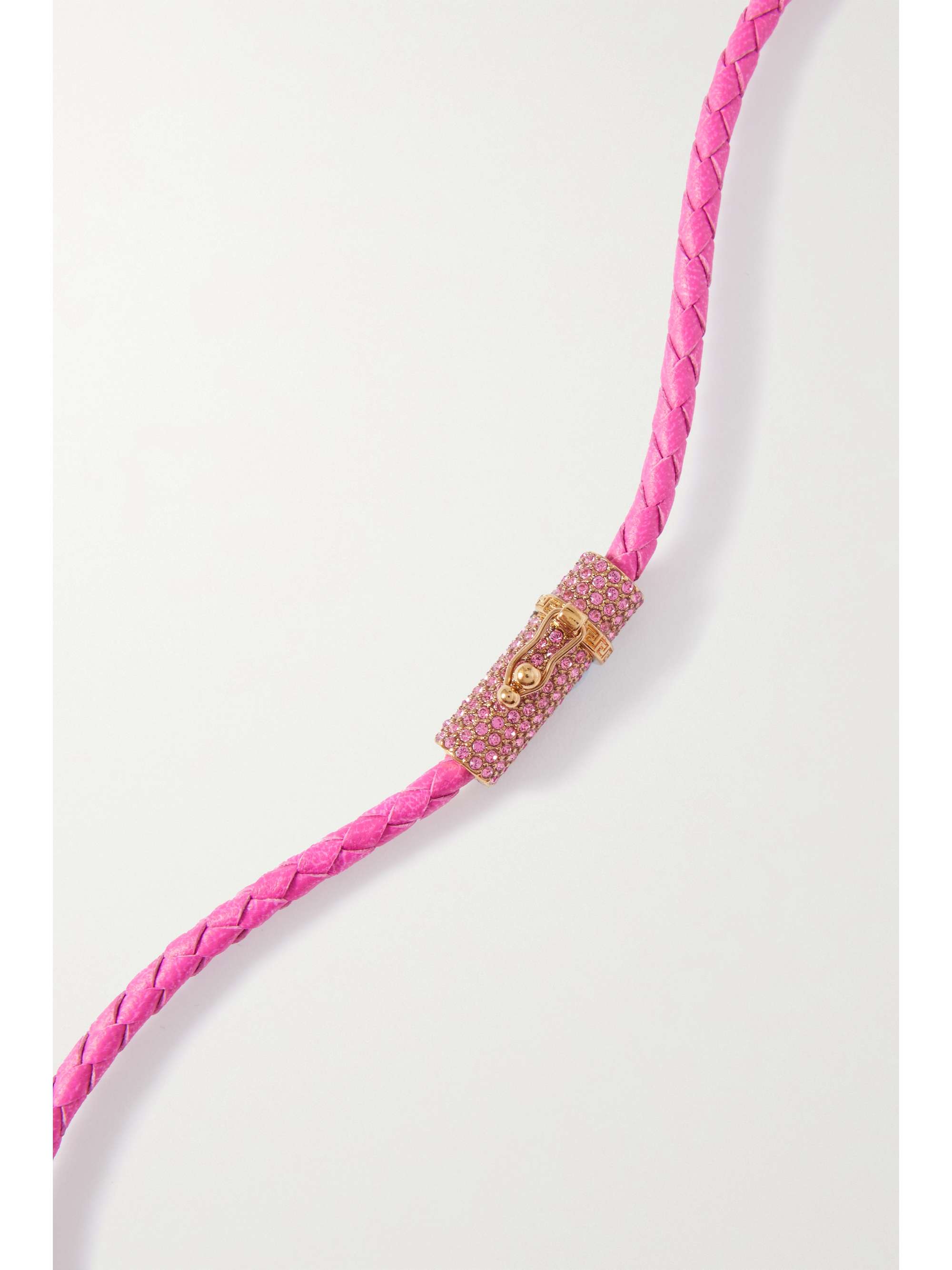 VERSACE Medusa braided leather and gold-tone necklace
