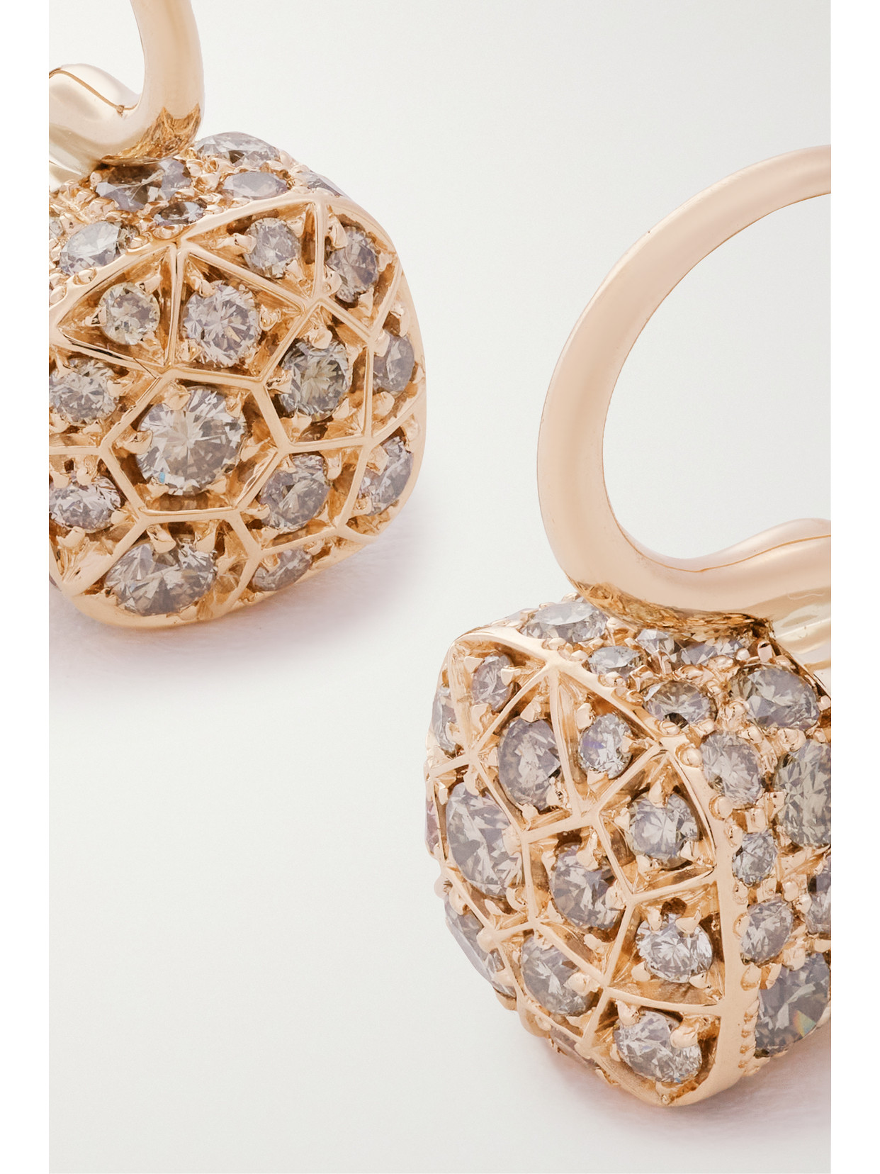 Shop Pomellato Nudo Petit 18-karat Rose And White Gold Diamond Earrings