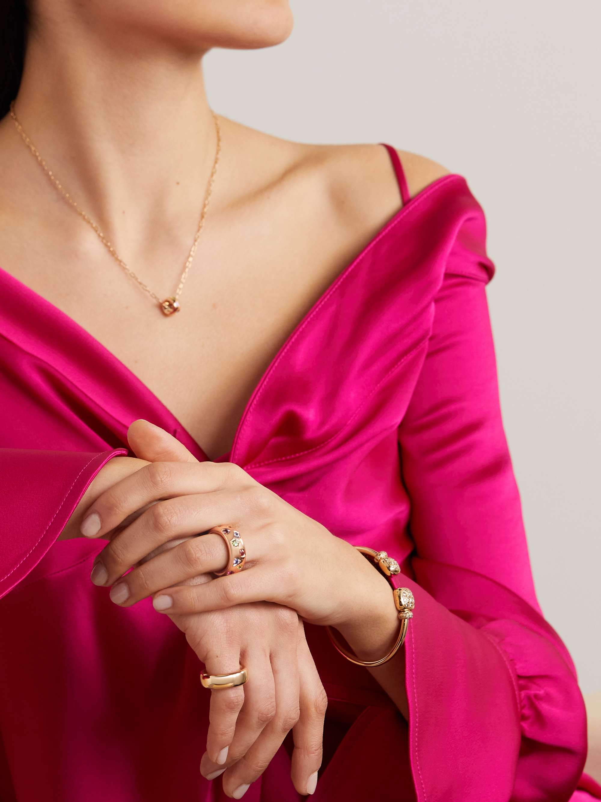 POMELLATO Iconica 18-karat rose gold multi-stone ring