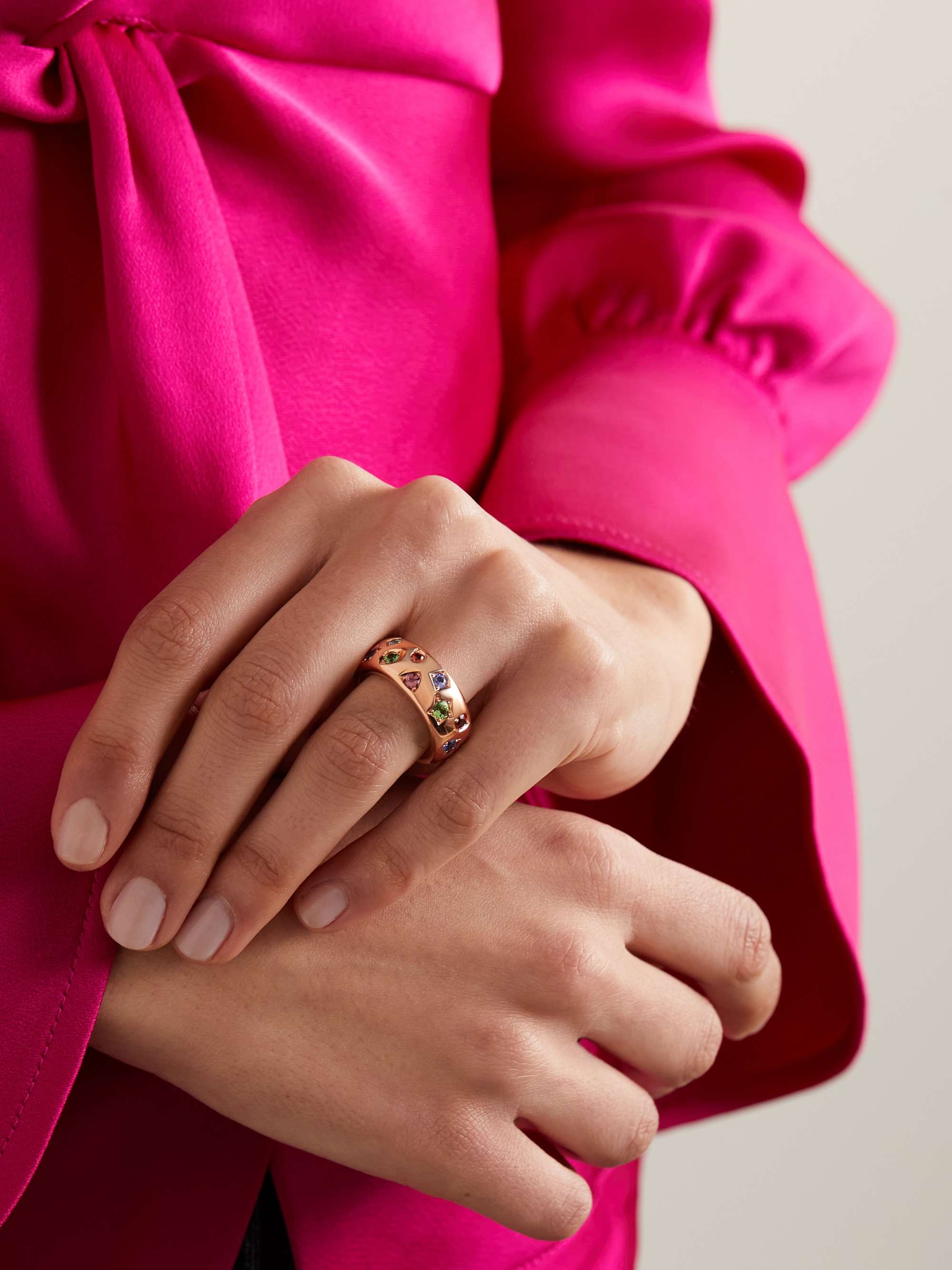 POMELLATO Iconica 18-karat rose gold multi-stone ring