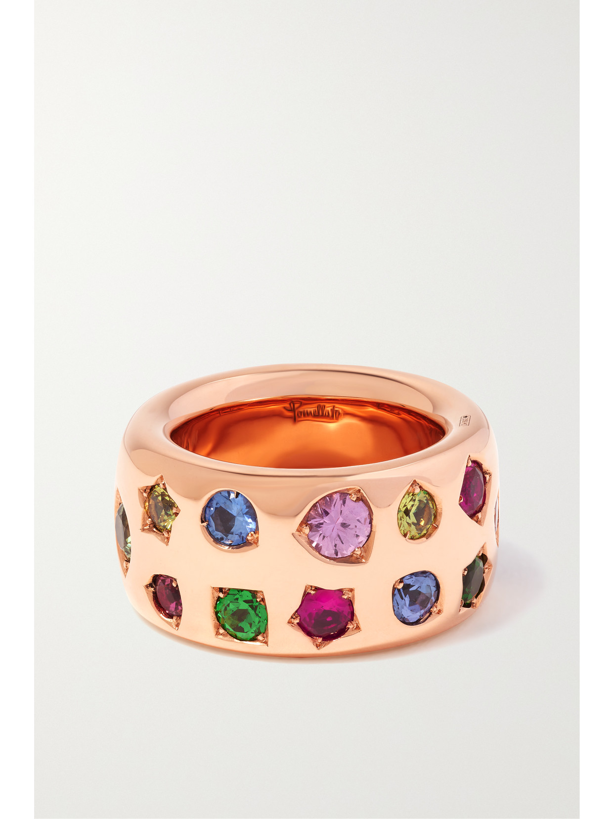 Shop Pomellato Maxi Iconica 18-karat Rose Gold Multi-stone Ring