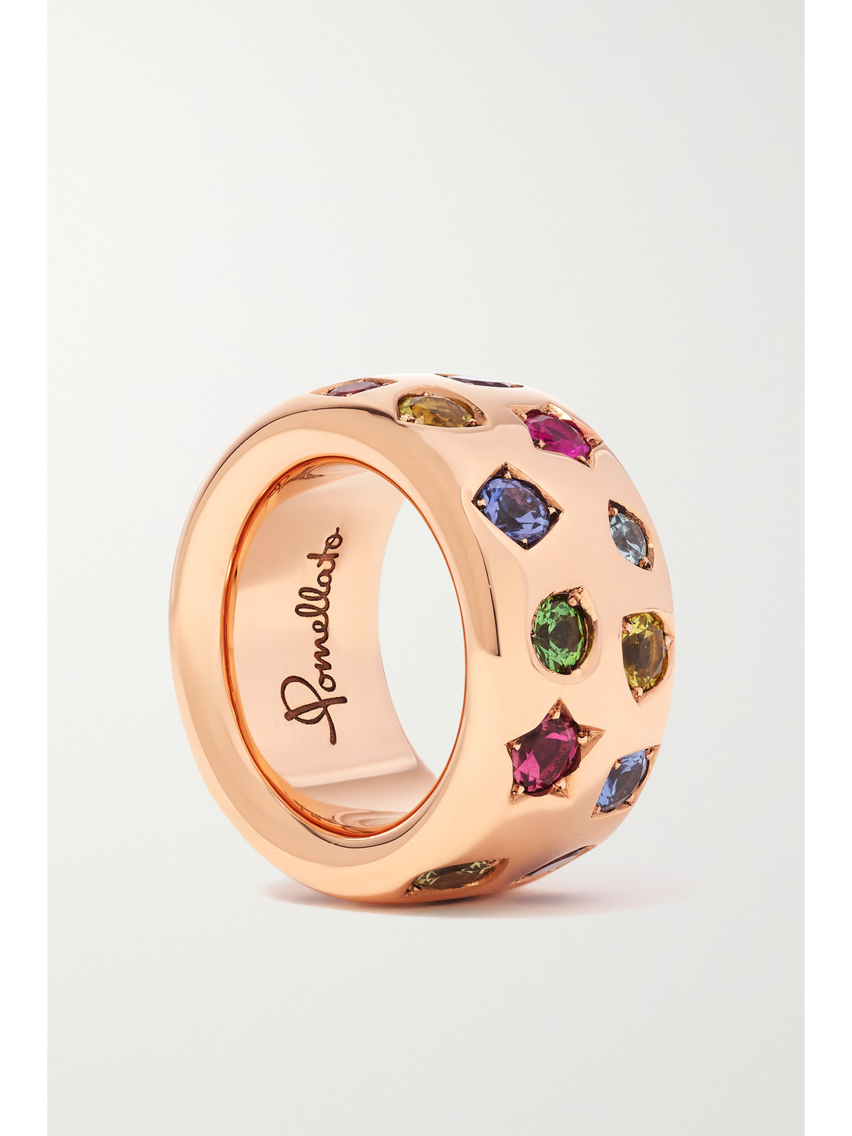 Shop Pomellato Maxi Iconica 18-karat Rose Gold Multi-stone Ring