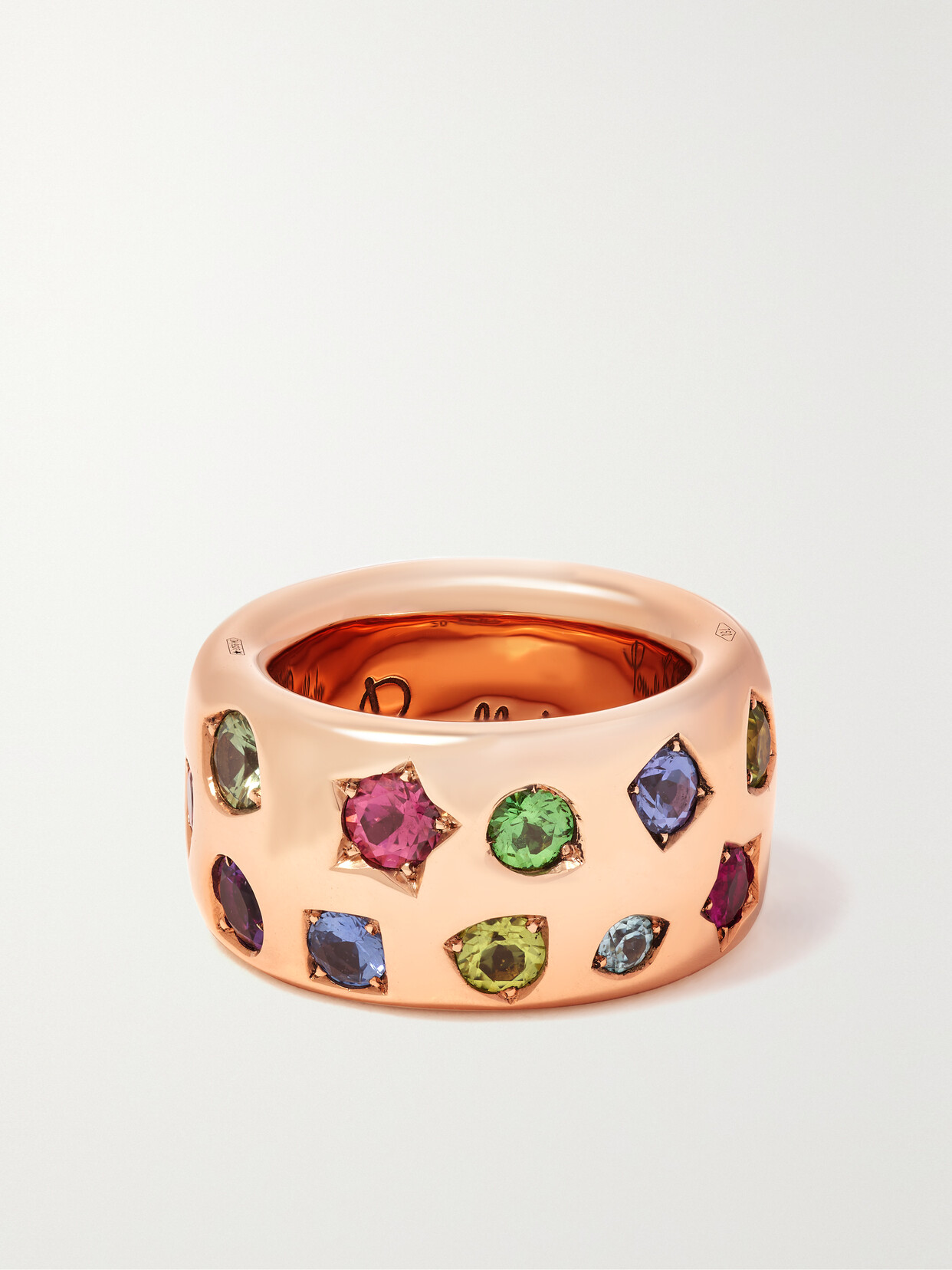 Shop Pomellato Maxi Iconica 18-karat Rose Gold Multi-stone Ring