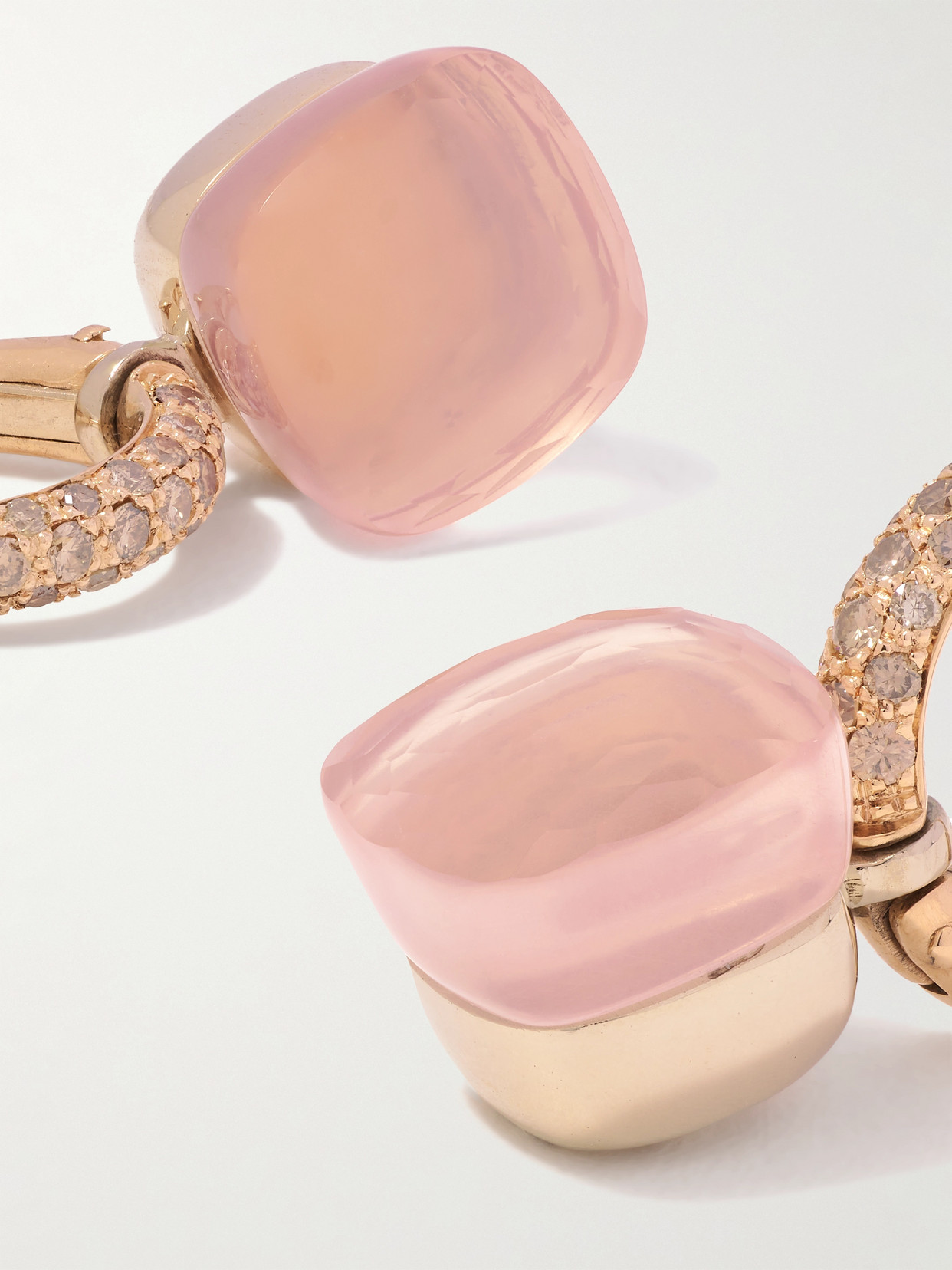 Pomellato Nudo 18-karat Rose And White Gold Multi-stone Earrings In Gold