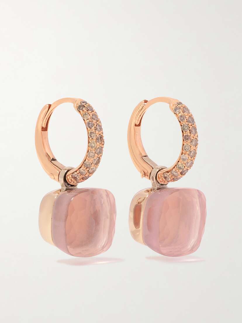 Pomellato Nudo 18-karat Rose And White Gold Multi-stone Earrings