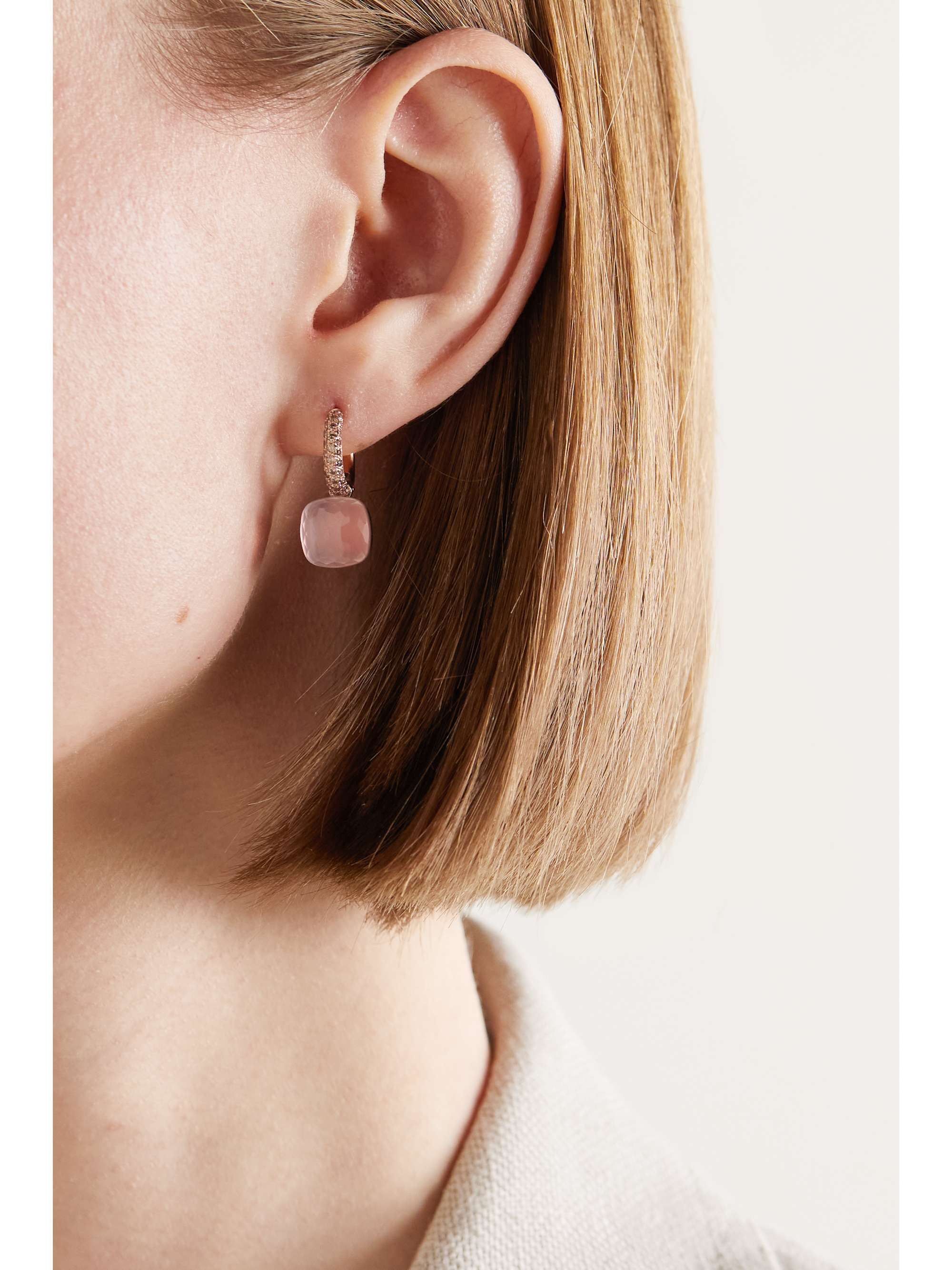 POMELLATO Nudo 18-karat rose and white gold multi-stone earrings