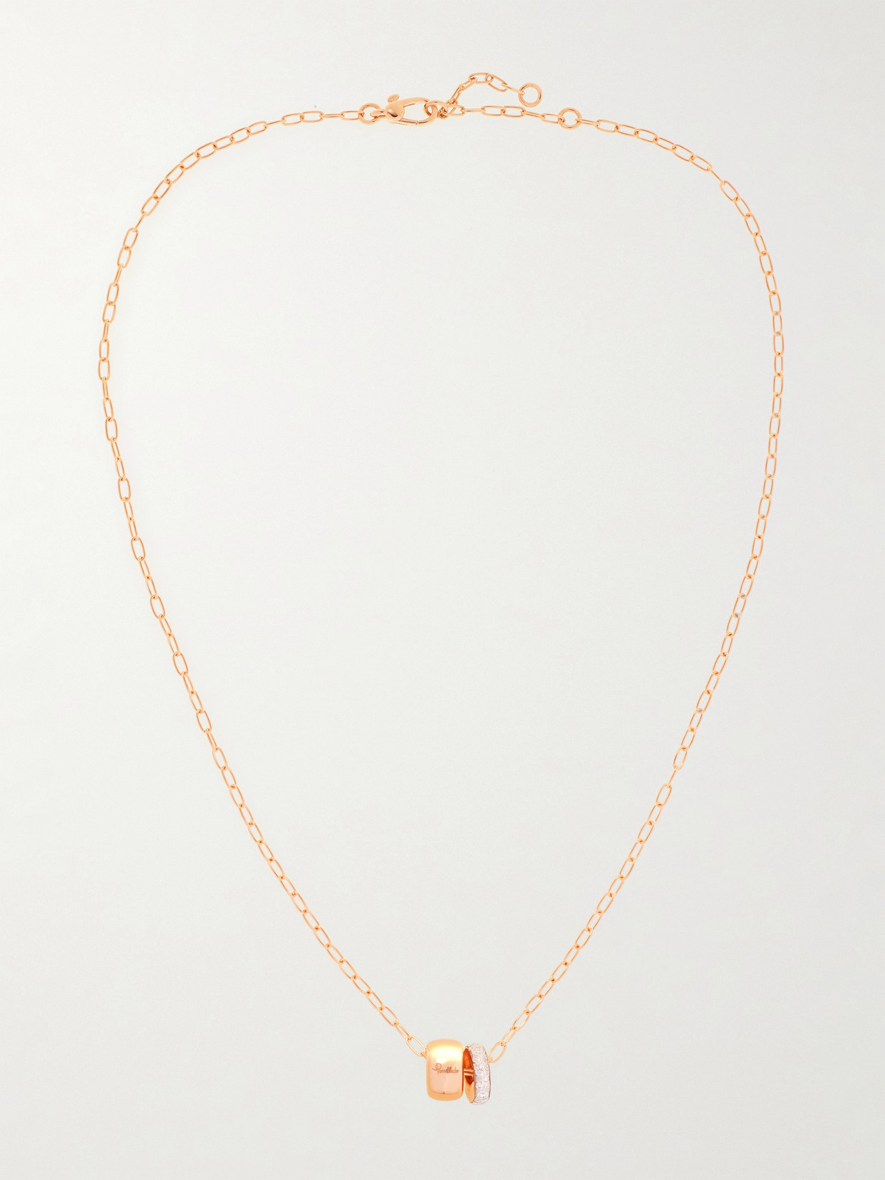 Shop Pomellato Iconica 18-karat Rose Gold Diamond Necklace