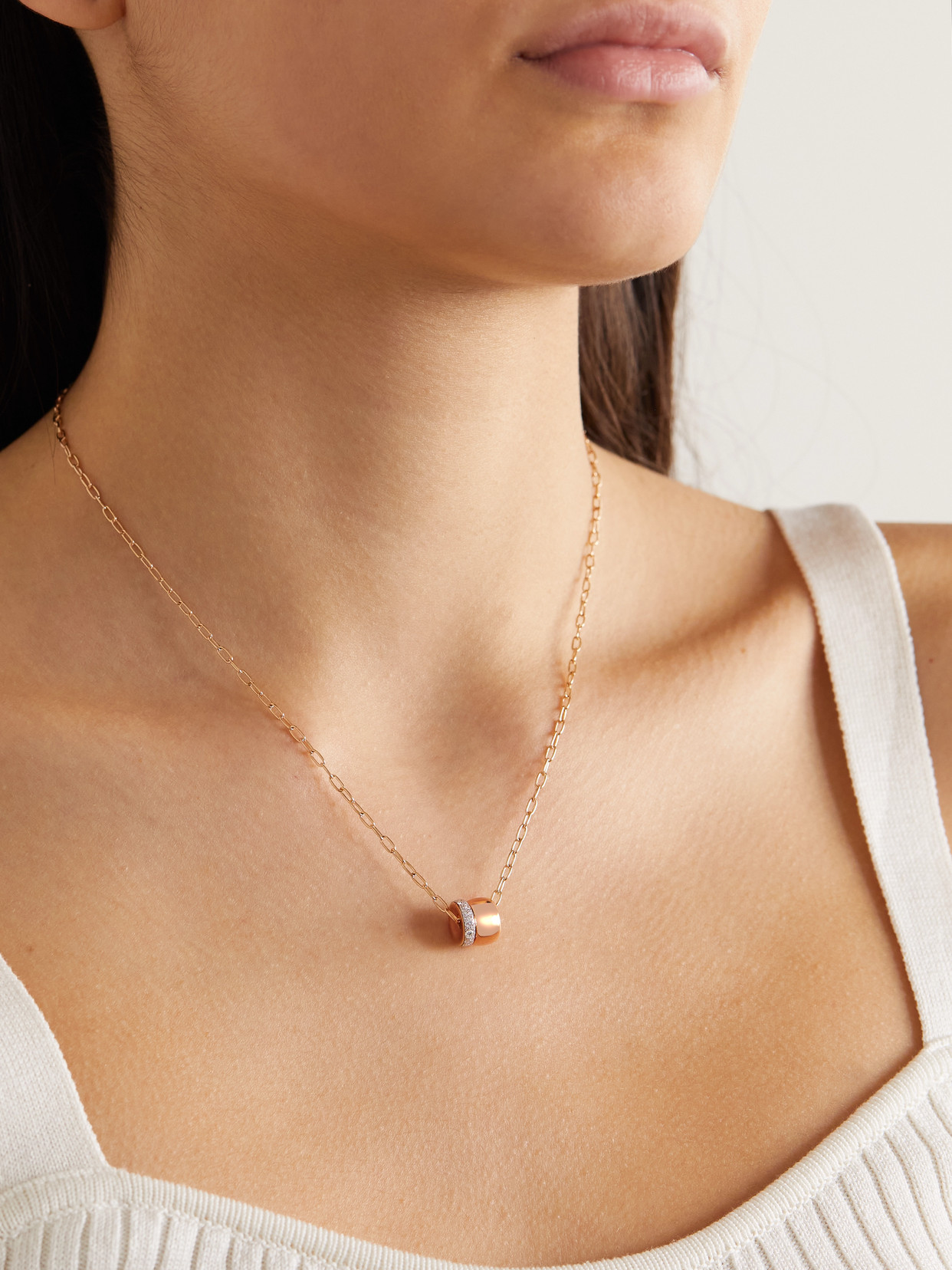 Shop Pomellato Iconica 18-karat Rose Gold Diamond Necklace