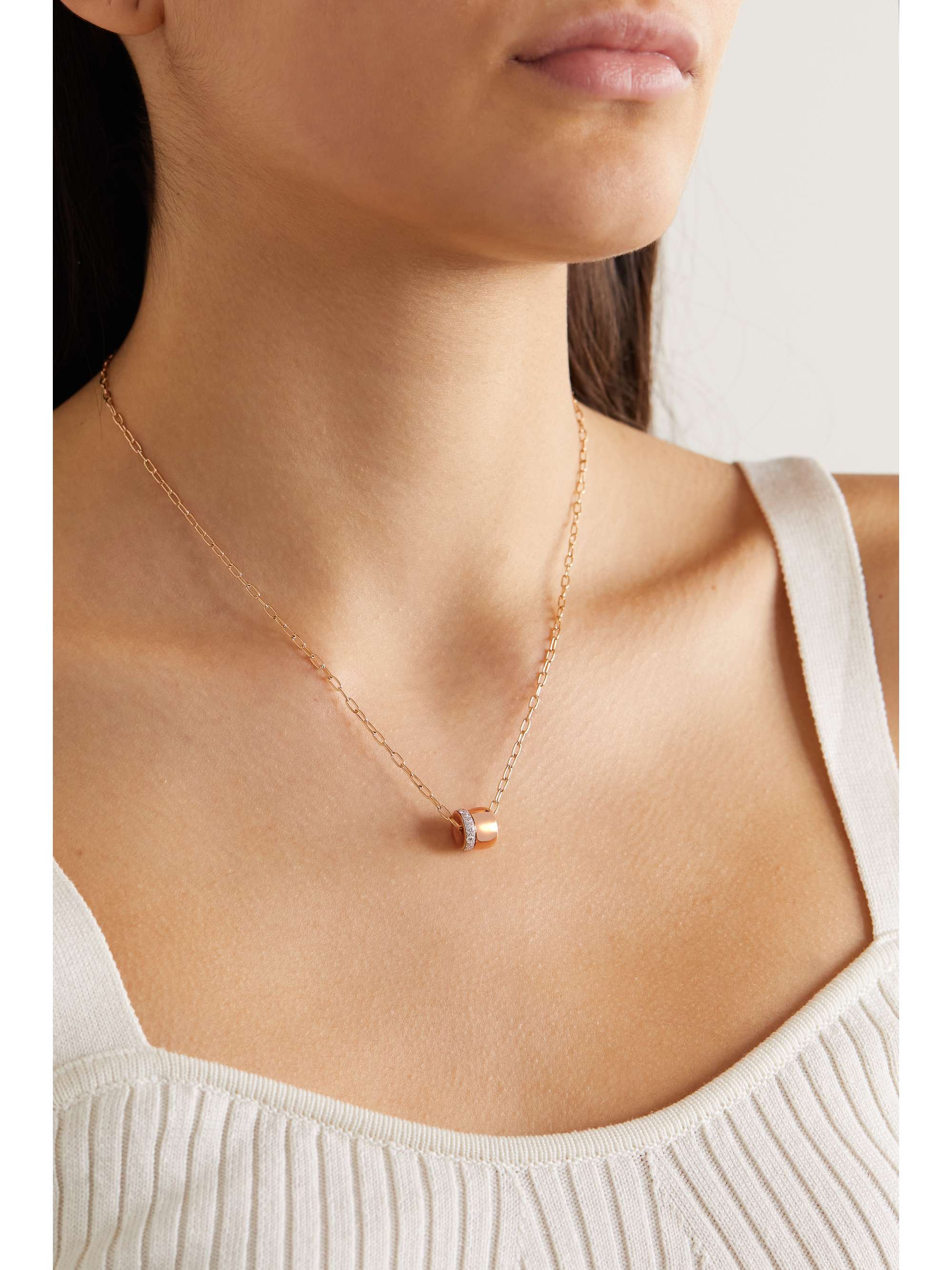 POMELLATO Iconica 18-karat rose gold diamond necklace
