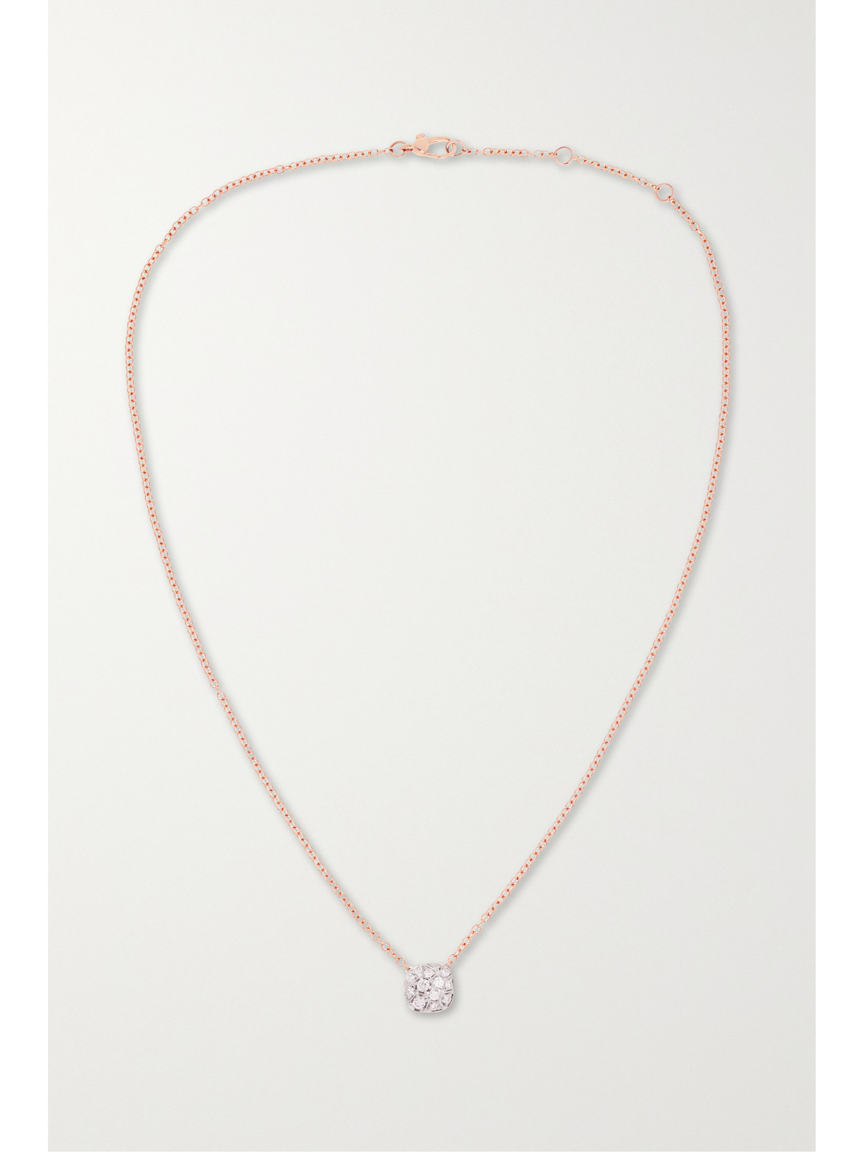 Shop Pomellato Nudo 18-karat Rose And White Gold Diamond Necklace