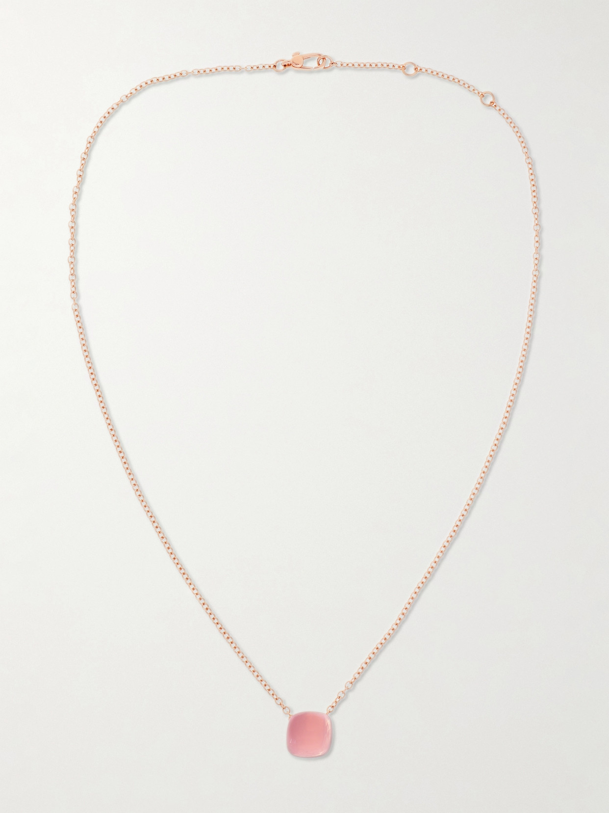 Shop Pomellato Nudo 18-karat Rose Gold, Quartz And Chalcedony Doublet Necklace