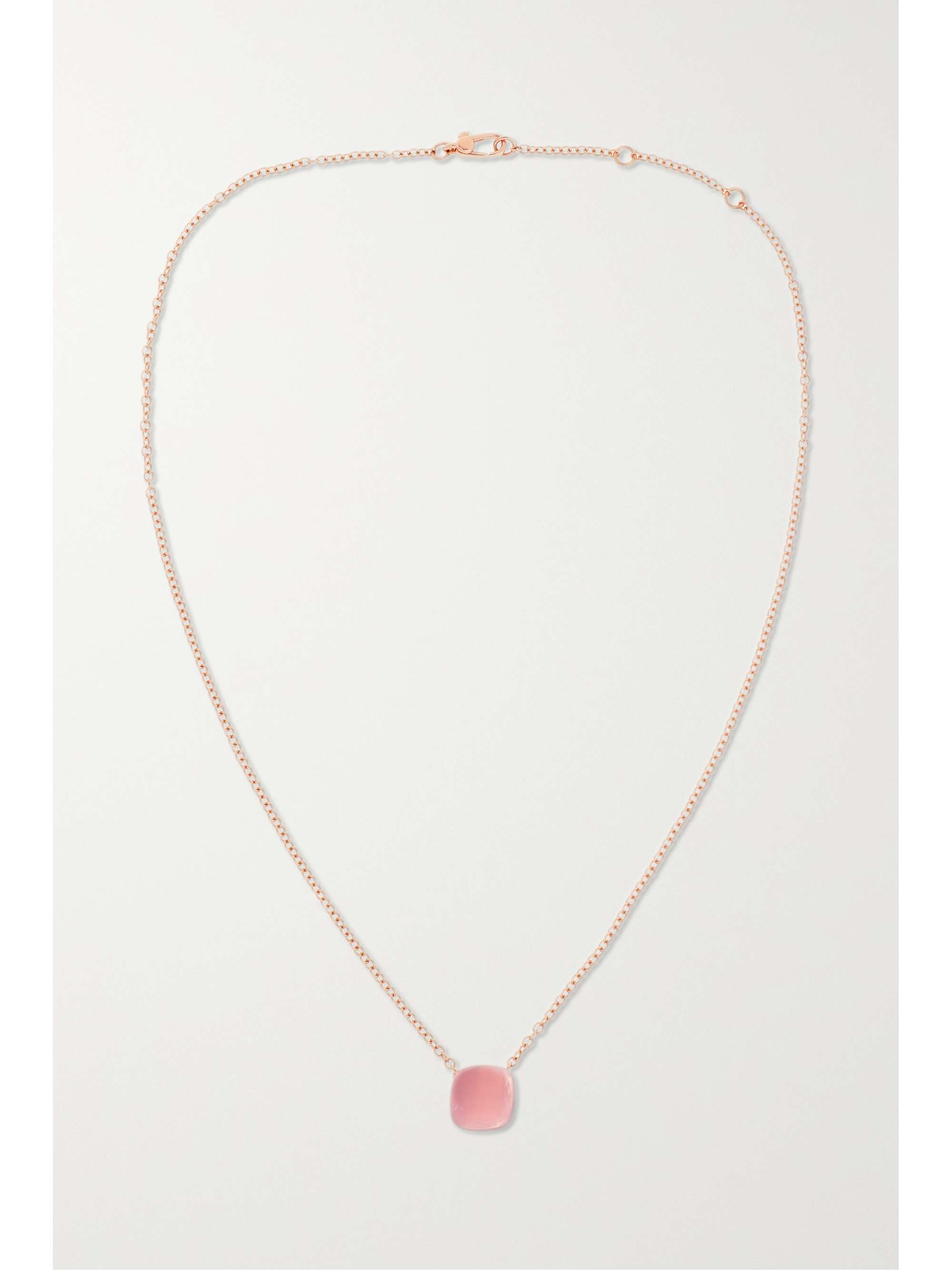 POMELLATO Nudo 18-karat rose gold, quartz and chalcedony doublet necklace