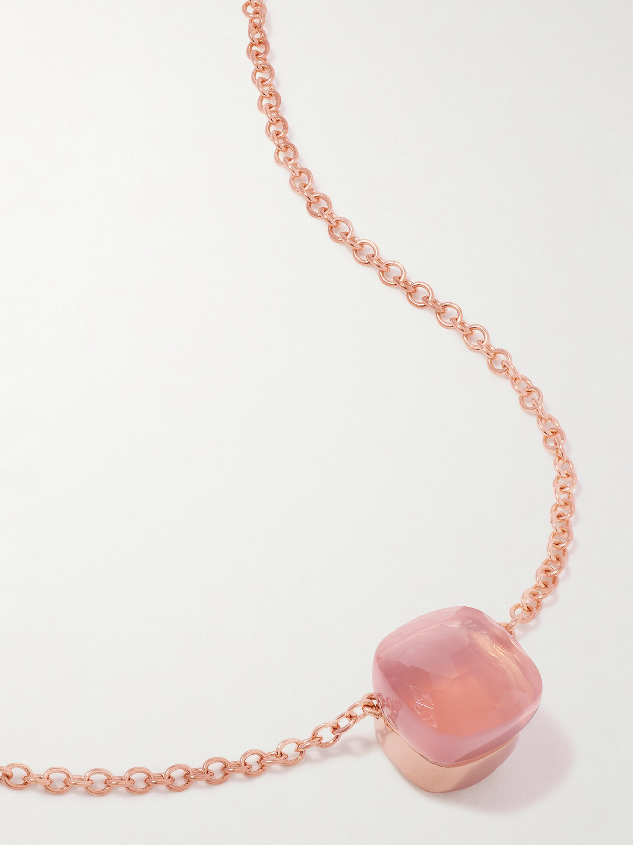 Shop Pomellato Nudo 18-karat Rose Gold, Quartz And Chalcedony Doublet Necklace