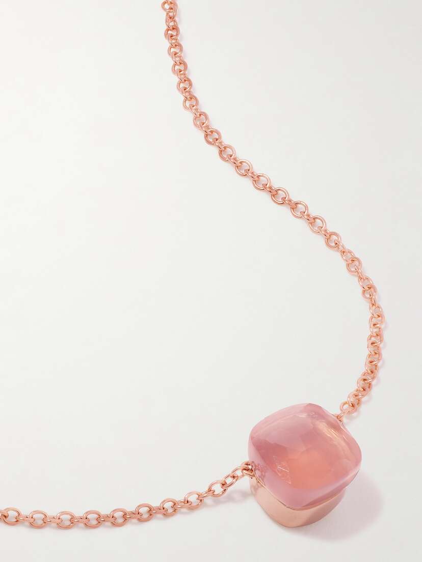 Pomellato Nudo 18-karat Rose Gold, Quartz And Chalcedony Doublet Necklace