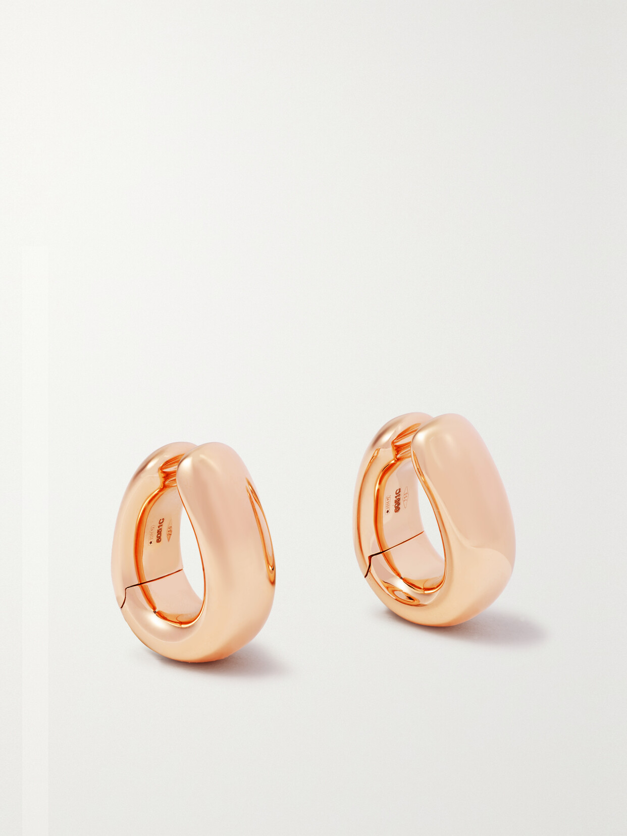 Pomellato Iconica 18k Rose Gold Huggie Hoop Earrings