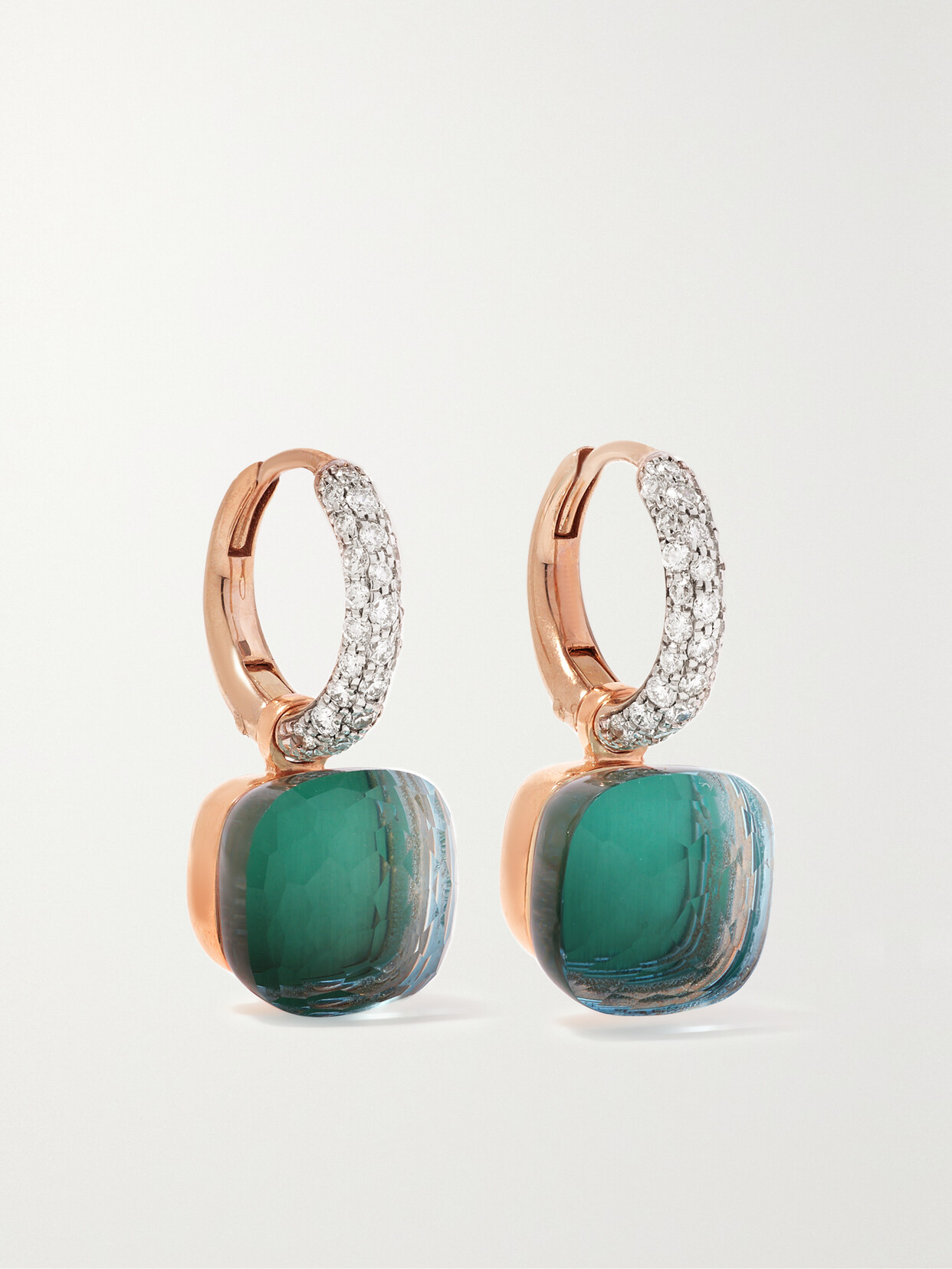 Pomellato Nudo 18-karat White And Rose Gold Multi-stone Earrings