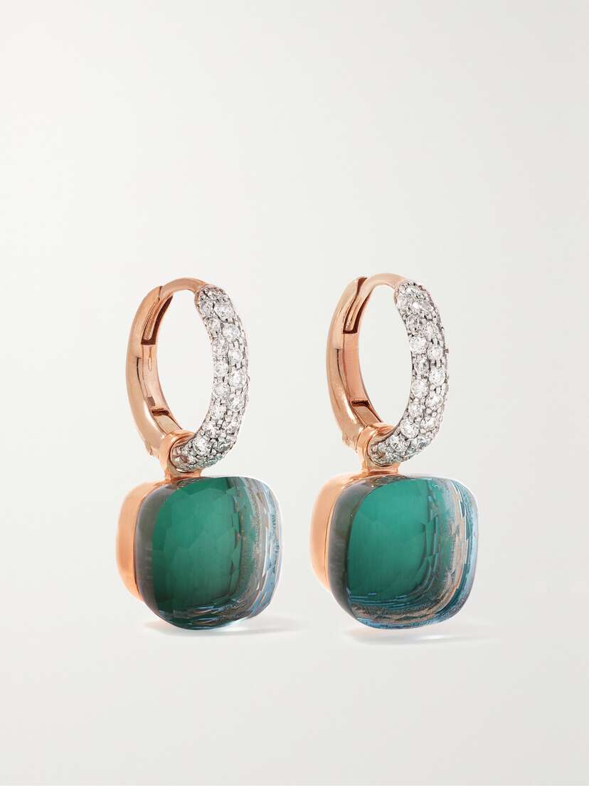Pomellato Nudo 18-karat White And Rose Gold Multi-stone Earrings