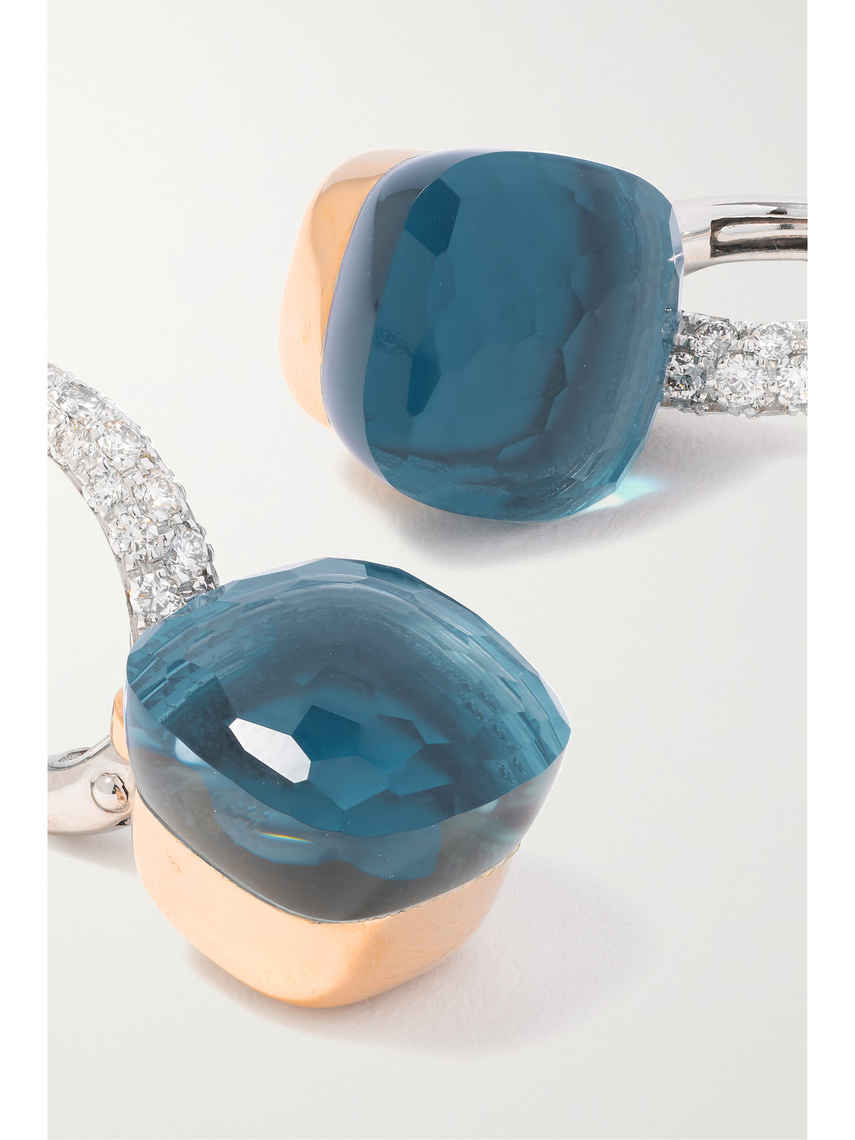 Pomellato Nudo 18-karat White And Rose Gold Multi-stone Doublet Earrings In Gold