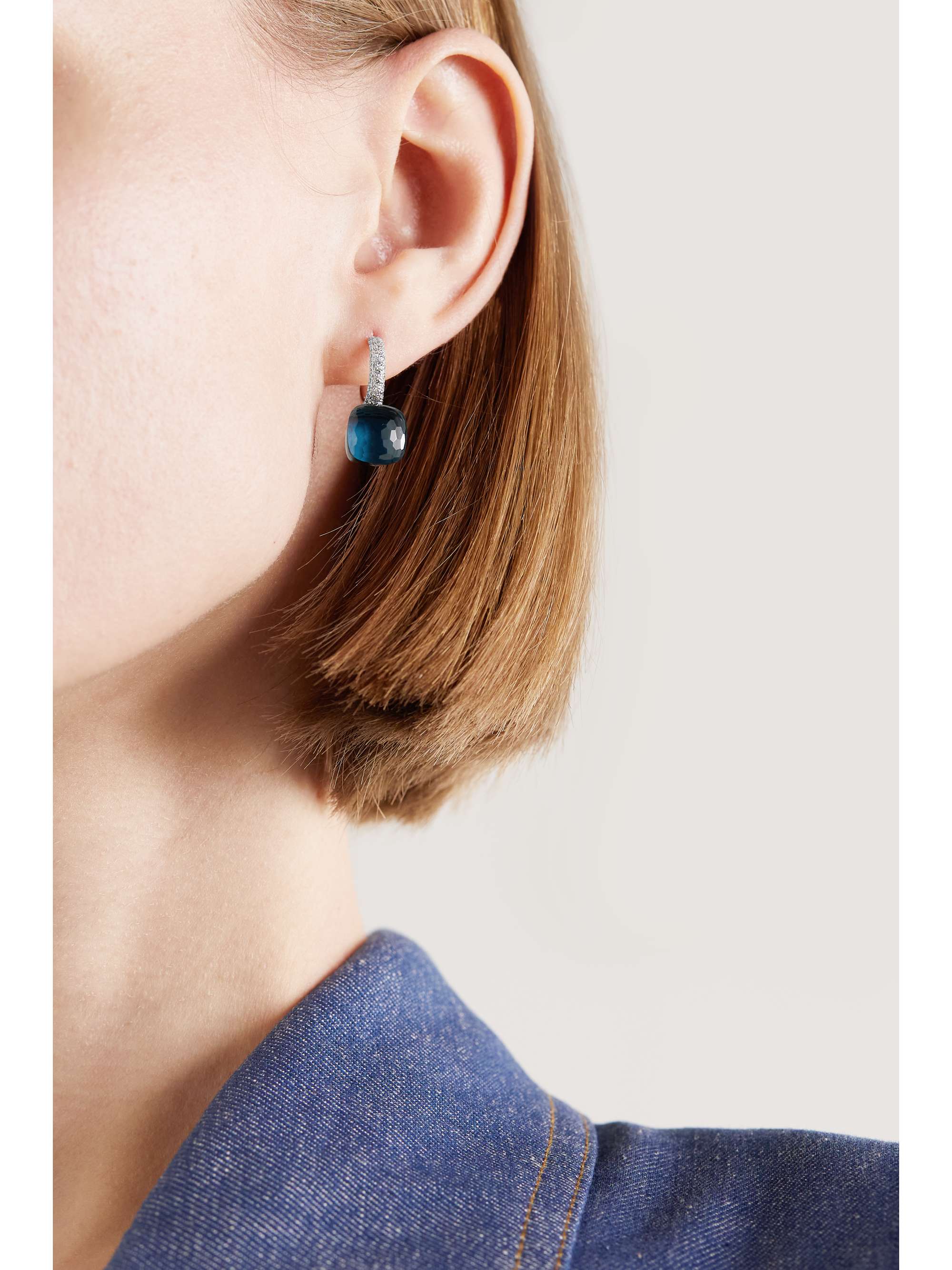 POMELLATO Nudo 18-karat white and rose gold multi-stone doublet earrings