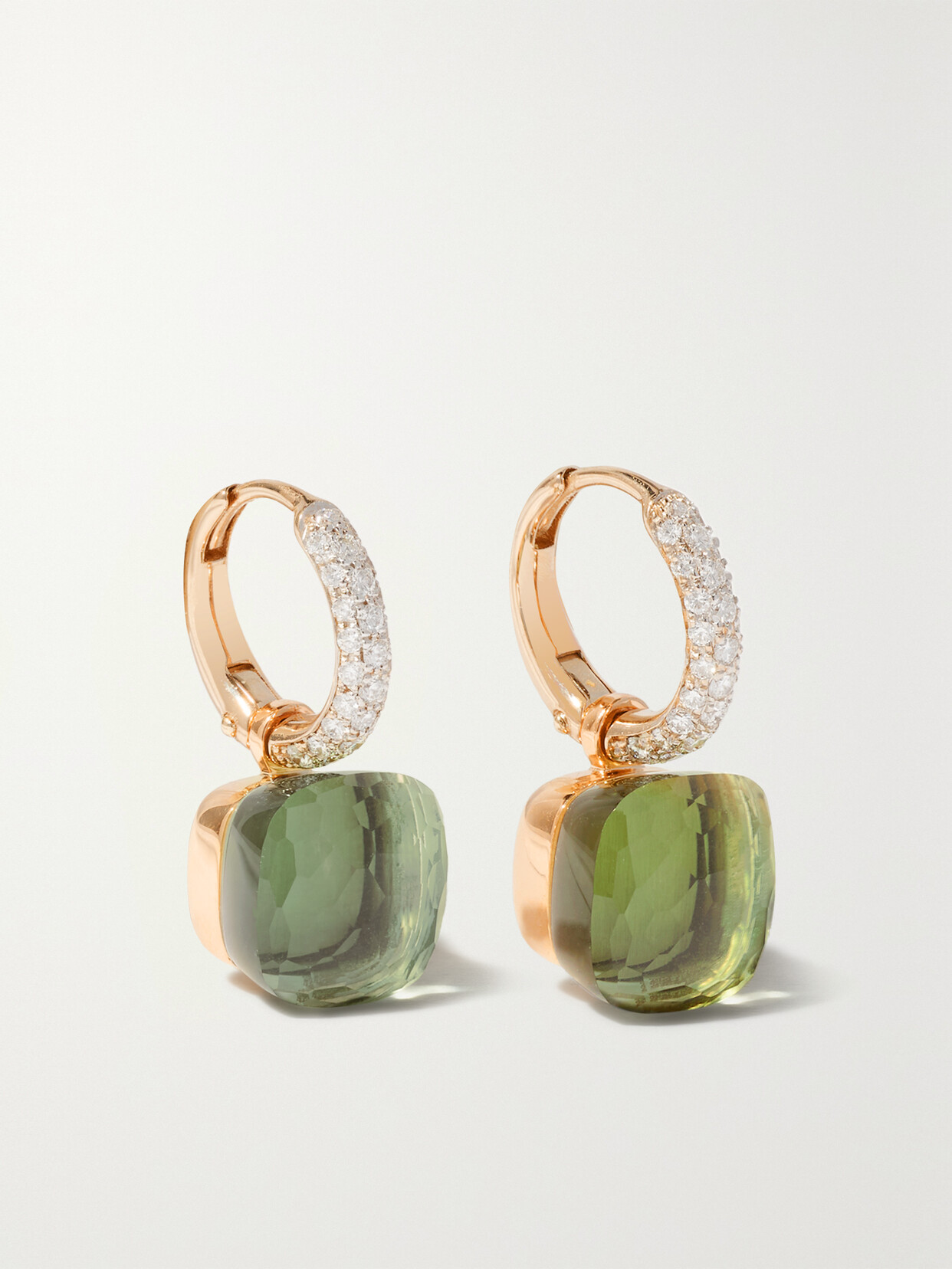 Pomellato - Nudo 18-karat Rose Gold, Prasiolite And Diamond Earrings - one size