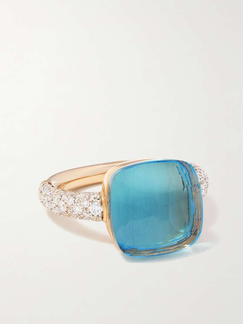 Pomellato Nudo 18-karat Rose Gold, Topaz And Diamond Ring