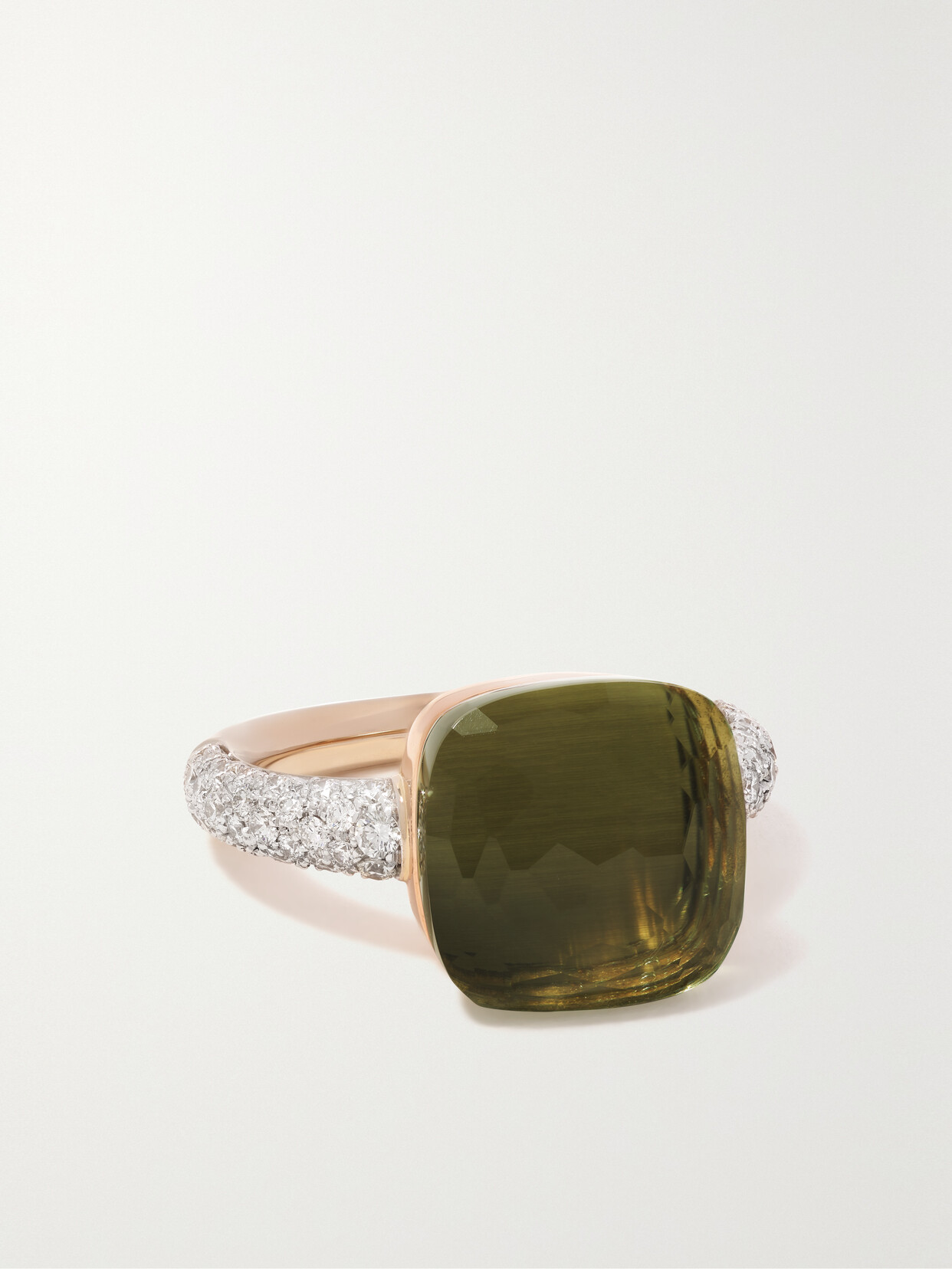 Pomellato - Nudo Maxi 18-karat Rose And White Gold, Prasiolite And Diamond Ring - 51