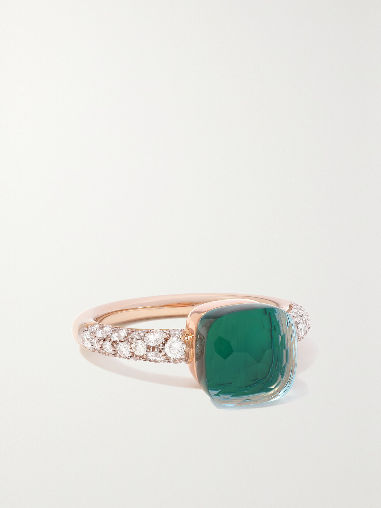 Pomellato - Nudo Petit 18-karat White And Rose Gold Multi-stone Ring - 52