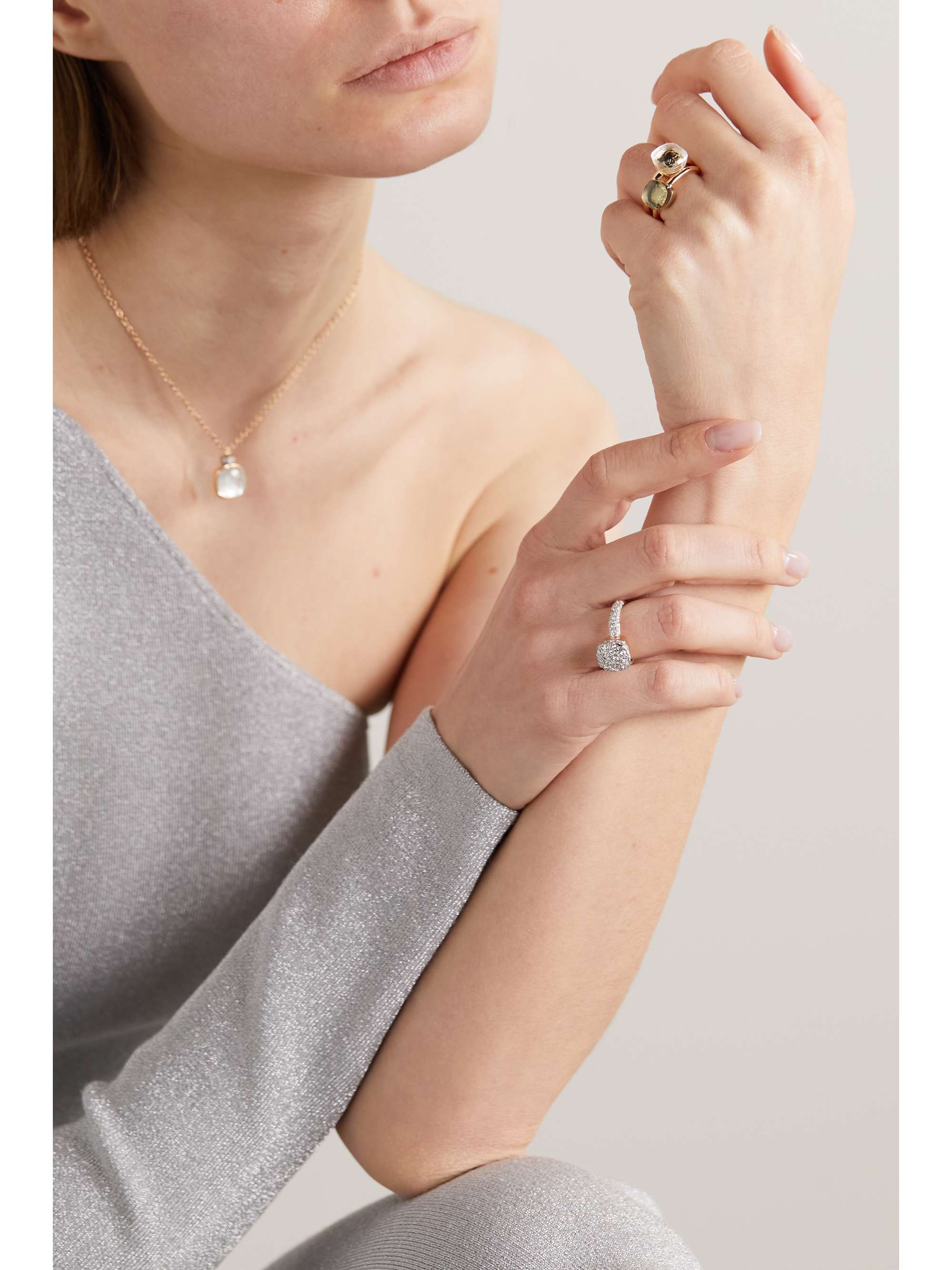 POMELLATO Nudo Classic 18-karat rose and white gold topaz ring