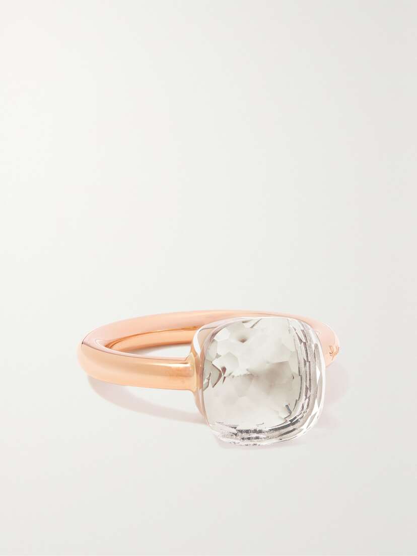 Pomellato Nudo Classic 18-karat Rose And White Gold Topaz Ring