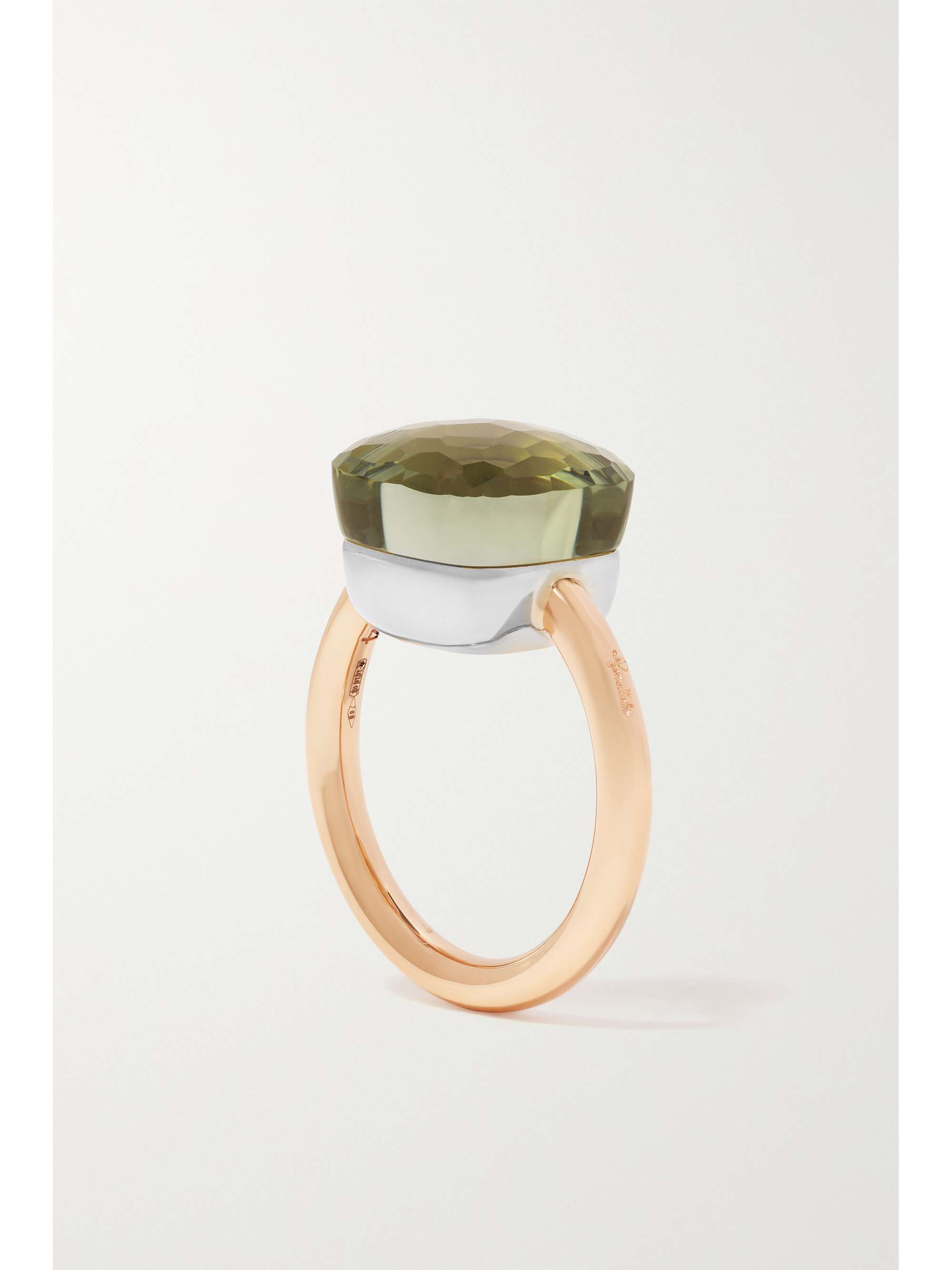 POMELLATO Nudo Maxi 18-karat rose gold prasiolite ring