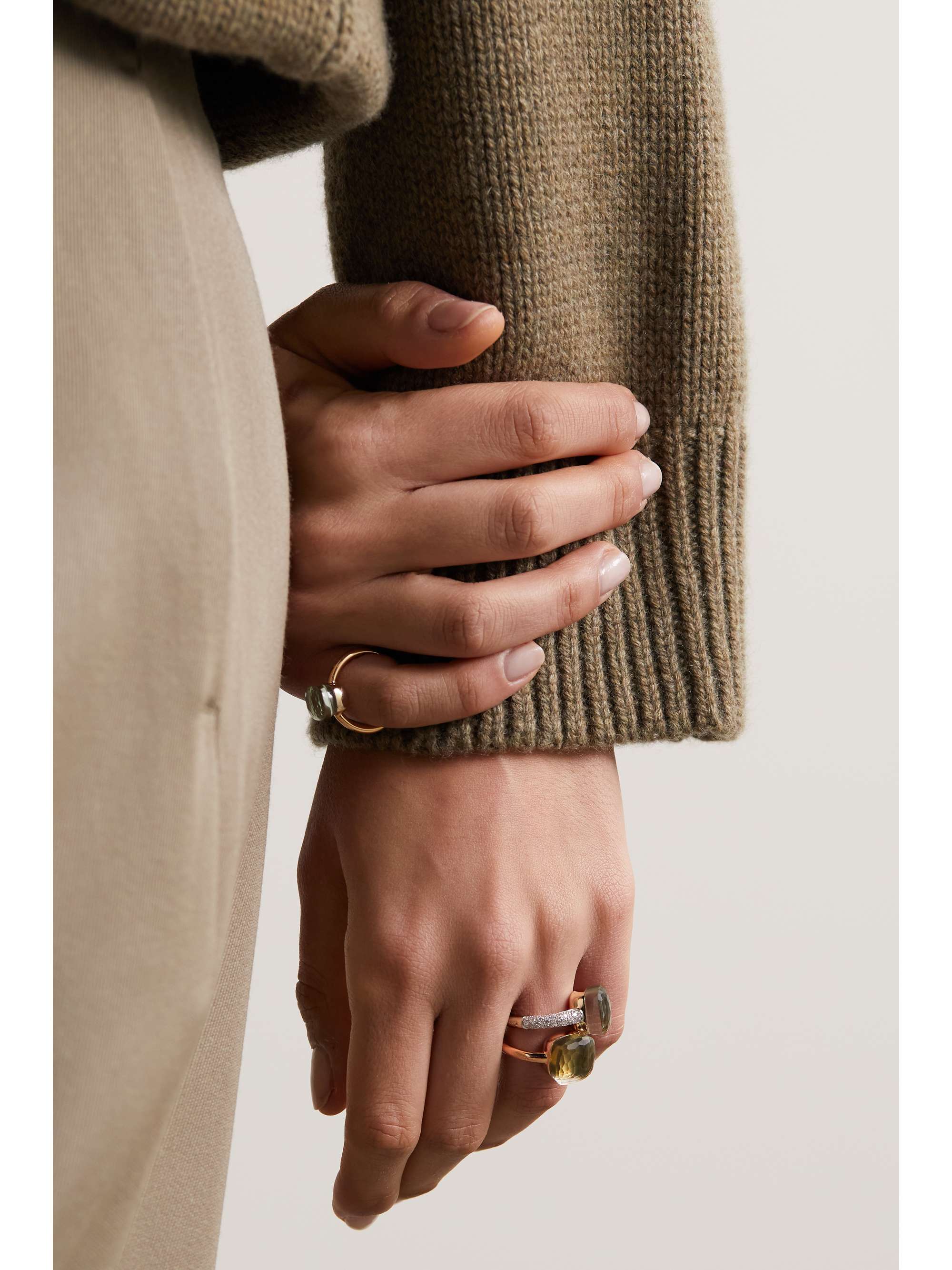 POMELLATO Nudo Maxi 18-karat rose gold prasiolite ring