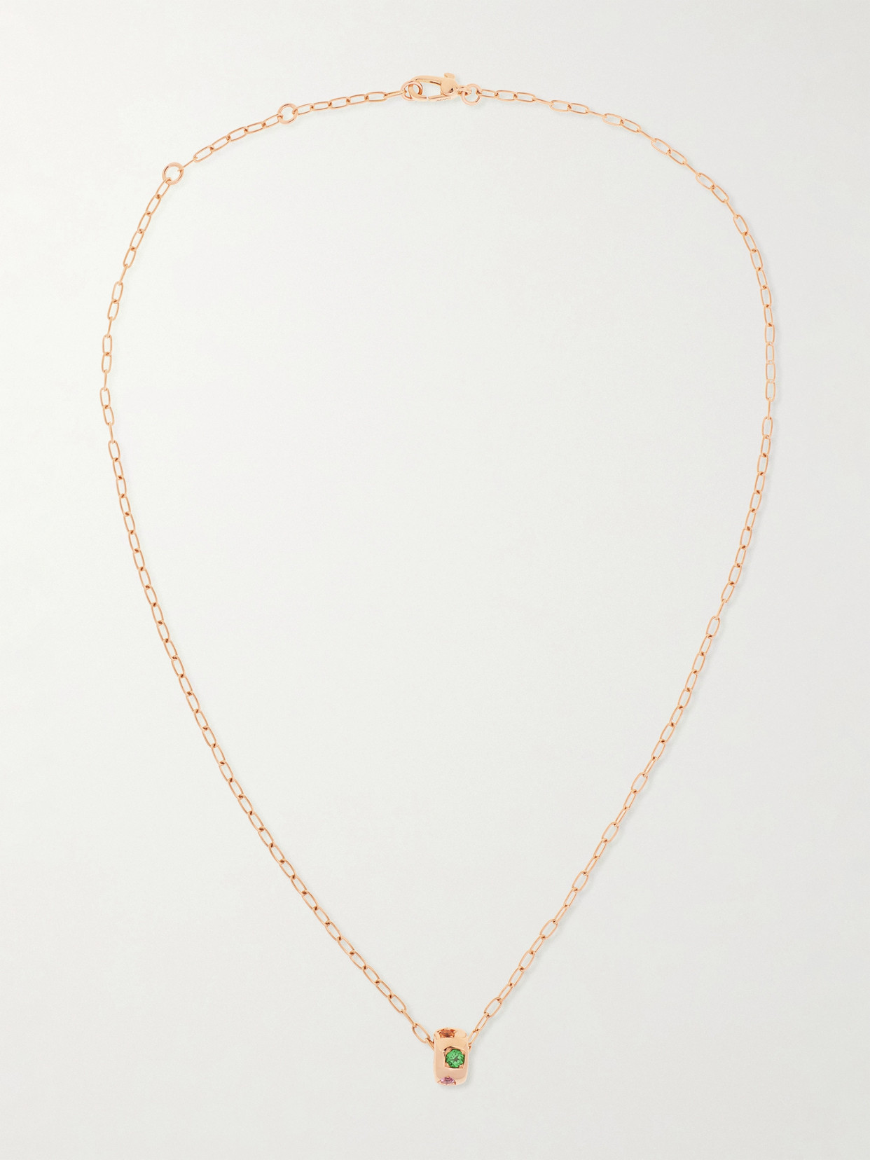 Shop Pomellato Iconica 18-karat Rose Gold Multi-stone Necklace