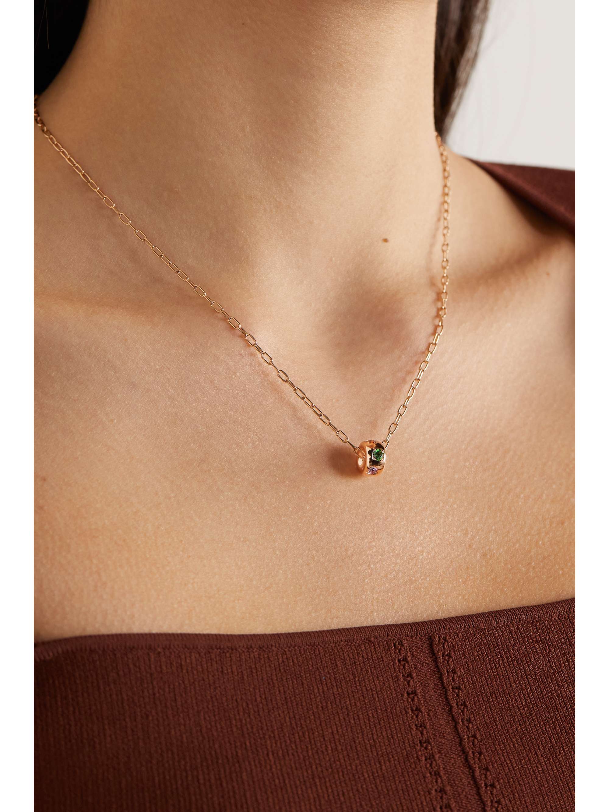 POMELLATO Iconica 18-karat rose gold multi-stone necklace