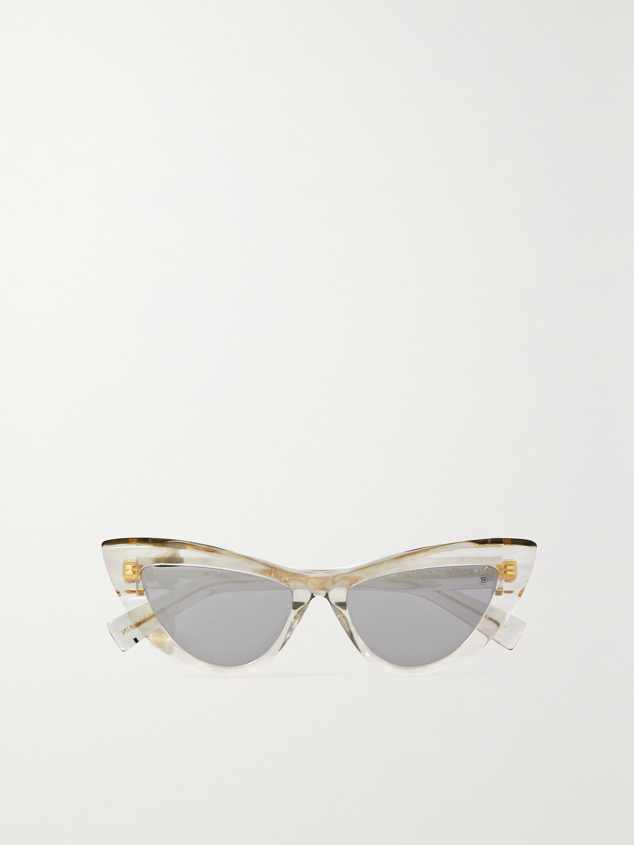 BALMAIN JOLIE CAT-EYE ACETATE MIRRORED SUNGLASSES