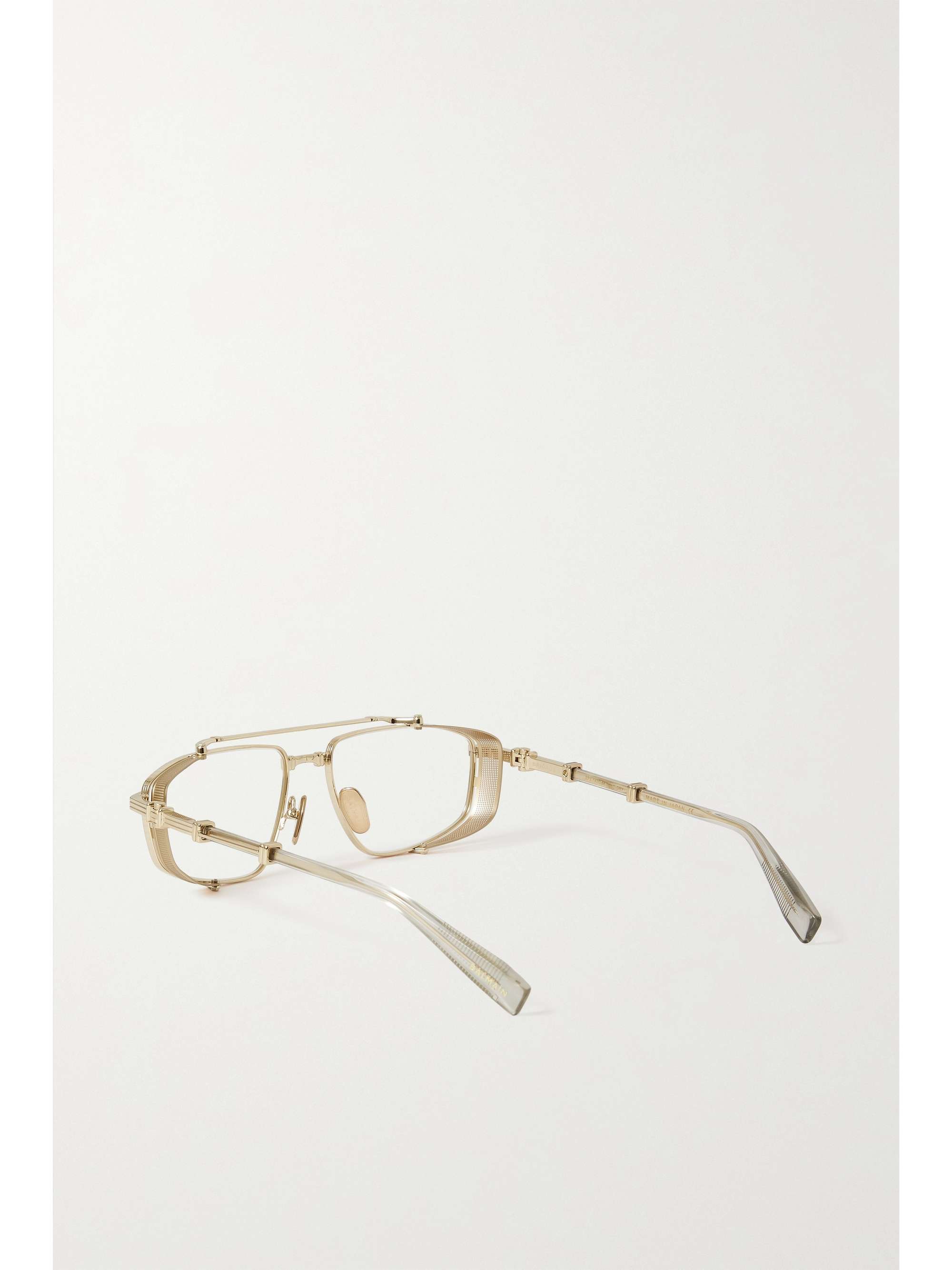 BALMAIN EYEWEAR Brigade aviator-style gold-tone optical glasses