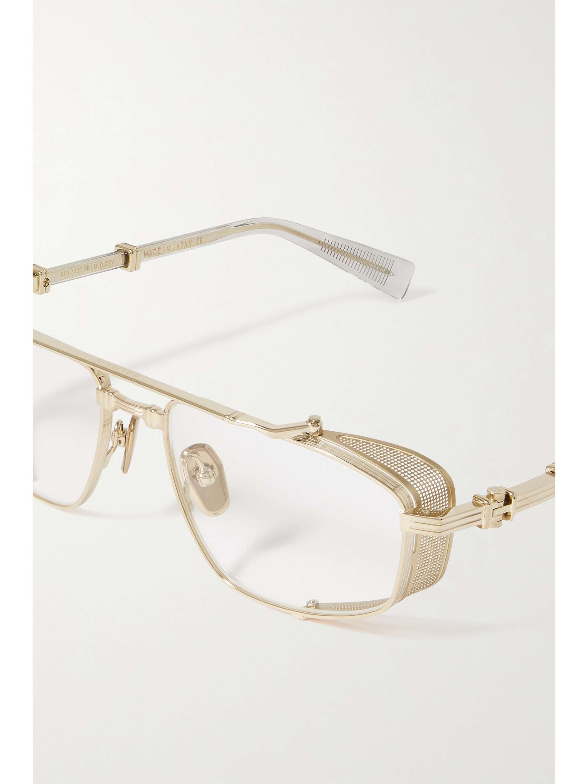 BALMAIN EYEWEAR Brigade aviator-style gold-tone optical glasses