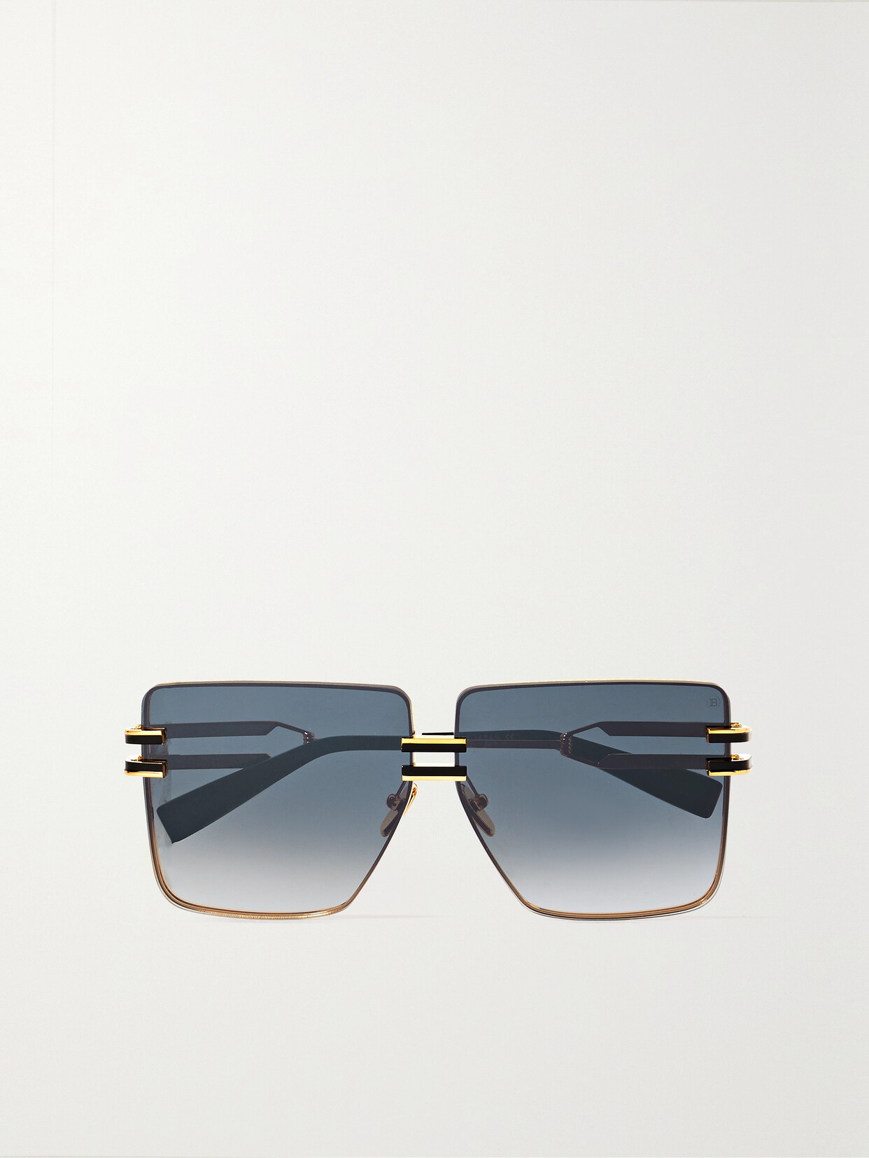 Balmain - Gendarme Square-frame Gold-tone And Acetate Sunglasses - Black