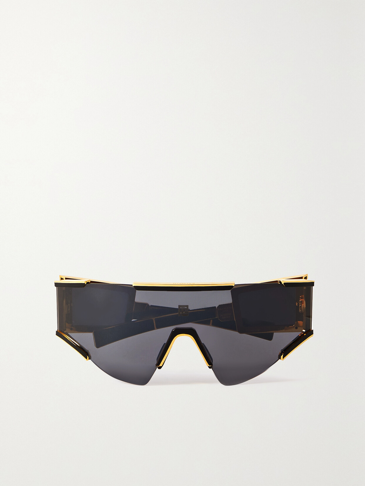 BALMAIN FLECHE D-FRAME ACETATE AND GOLD-TONE SUNGLASSES