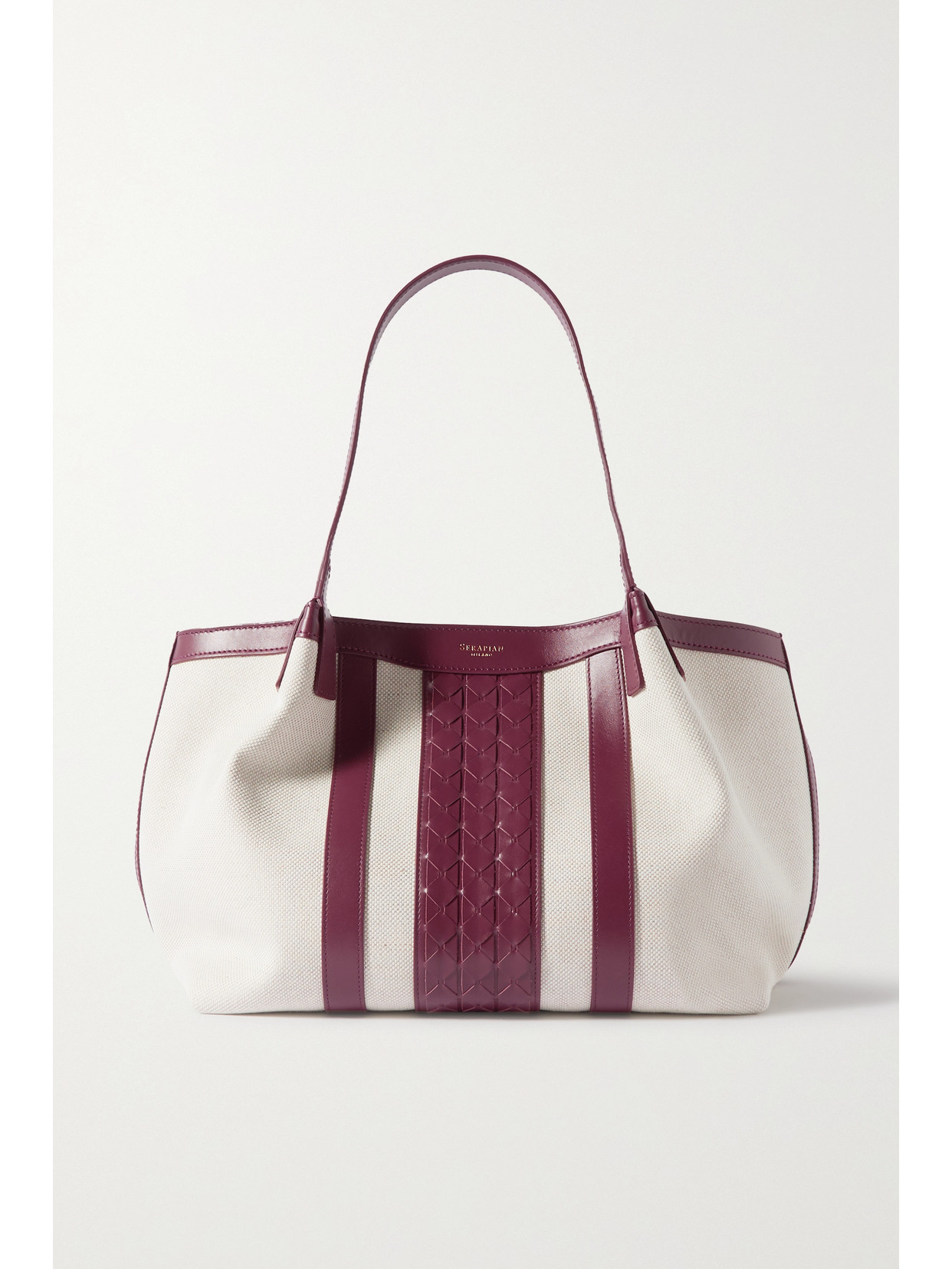 Serapian - Secret Small Leather-trimmed Canvas Tote - Neutrals