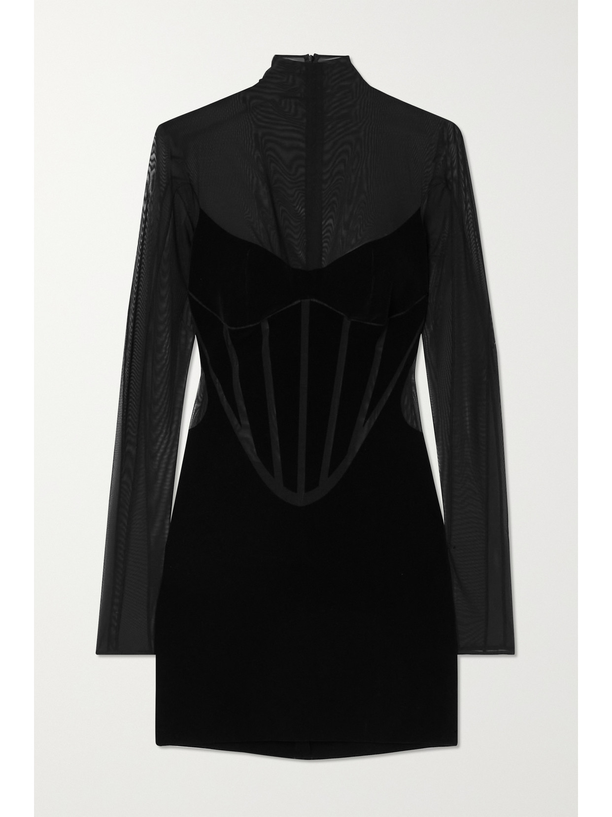 Wolford - + Mugler Flocked Stretch-tulle Mini Dress - Black