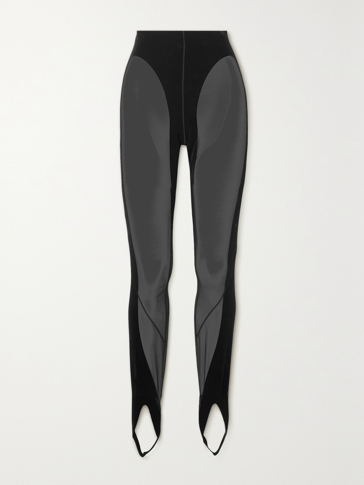 Wolford X Mugler Mesh-panelled Stirrup Leggings In Black