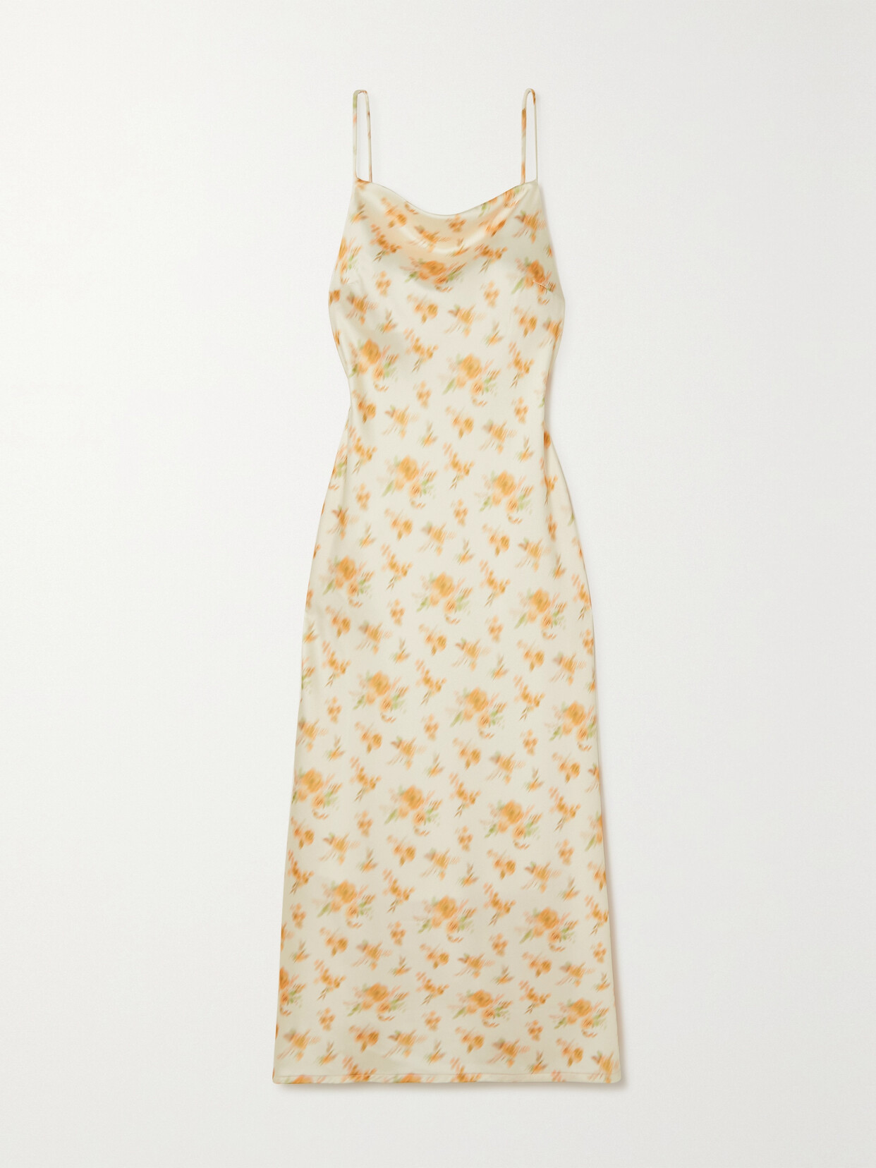 Holzweiler - Eila Floral-print Satin Midi Dress - Yellow